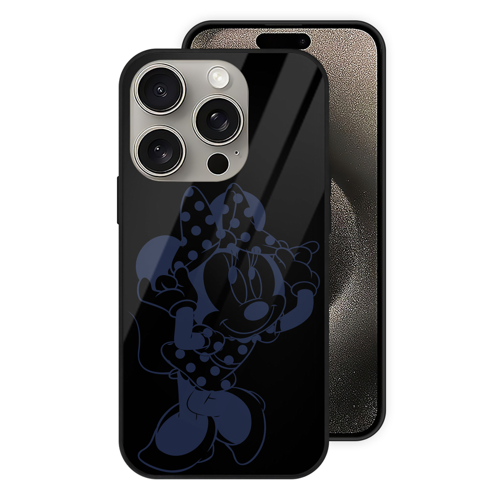 （画像用） ミッキーマウス Mickey Mouse 【iPhone15Pro対応】スマホケース 耐衝撃＆黄変防止 背面ガラス