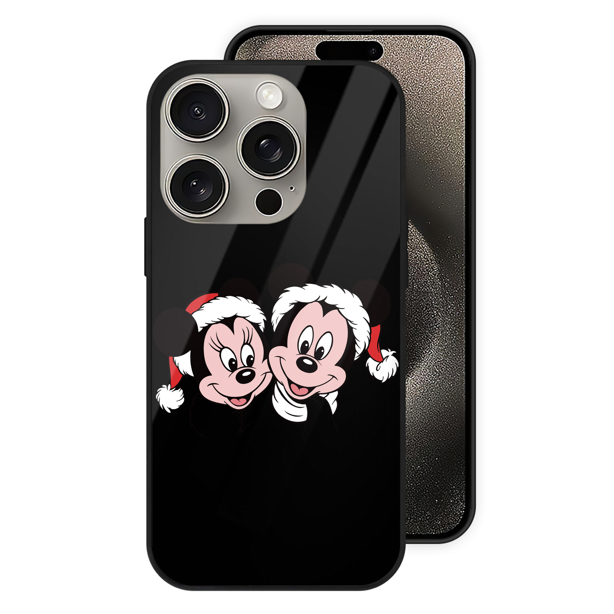 （画像用） ミッキーマウス Mickey Mouse 【iPhone15Pro対応】スマホケース 耐衝撃＆黄変防止 背面ガラス