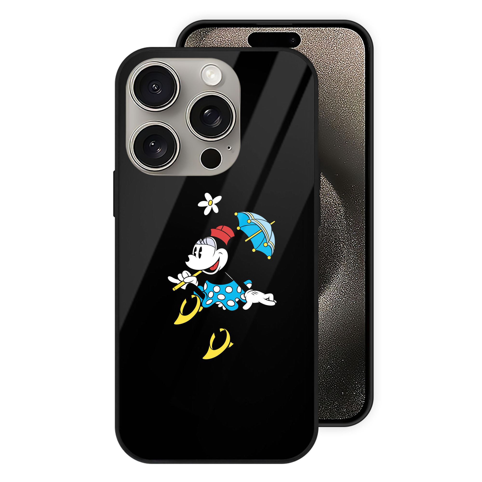 （画像用） ミッキーマウス Mickey Mouse 【iPhone15Pro対応】スマホケース 耐衝撃＆黄変防止 背面ガラス