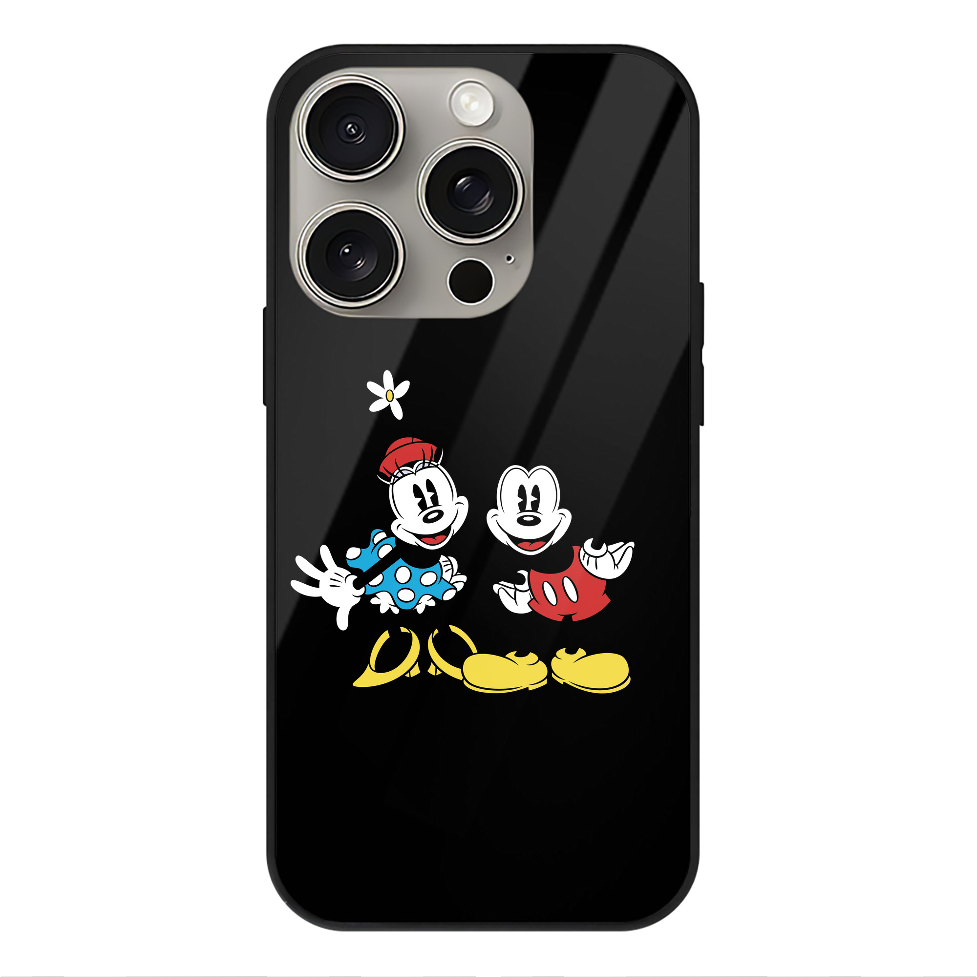 （画像用） ミッキーマウス Mickey Mouse 【iPhone15Pro対応】スマホケース 耐衝撃＆黄変防止 背面ガラス
