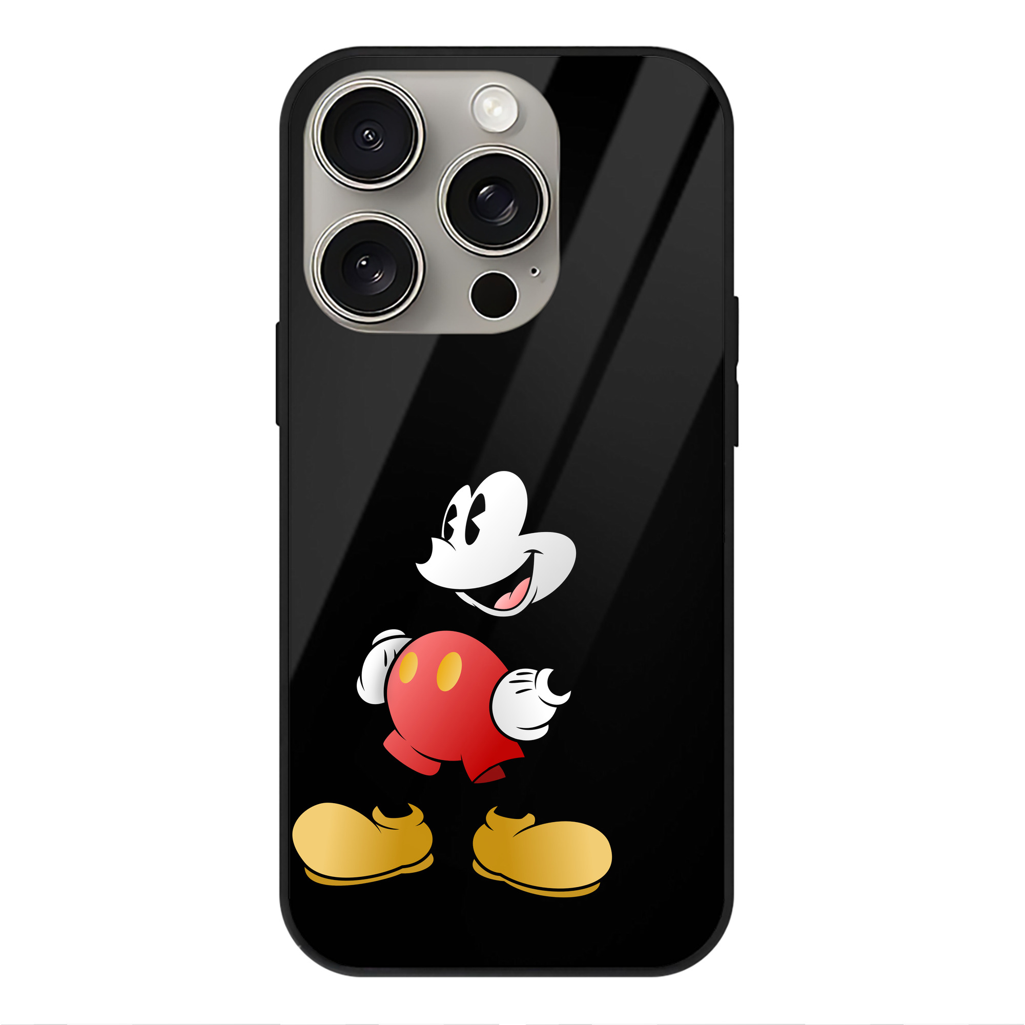 （画像用） ミッキーマウス Mickey Mouse 【iPhone15Pro対応】スマホケース 耐衝撃＆黄変防止 背面ガラス