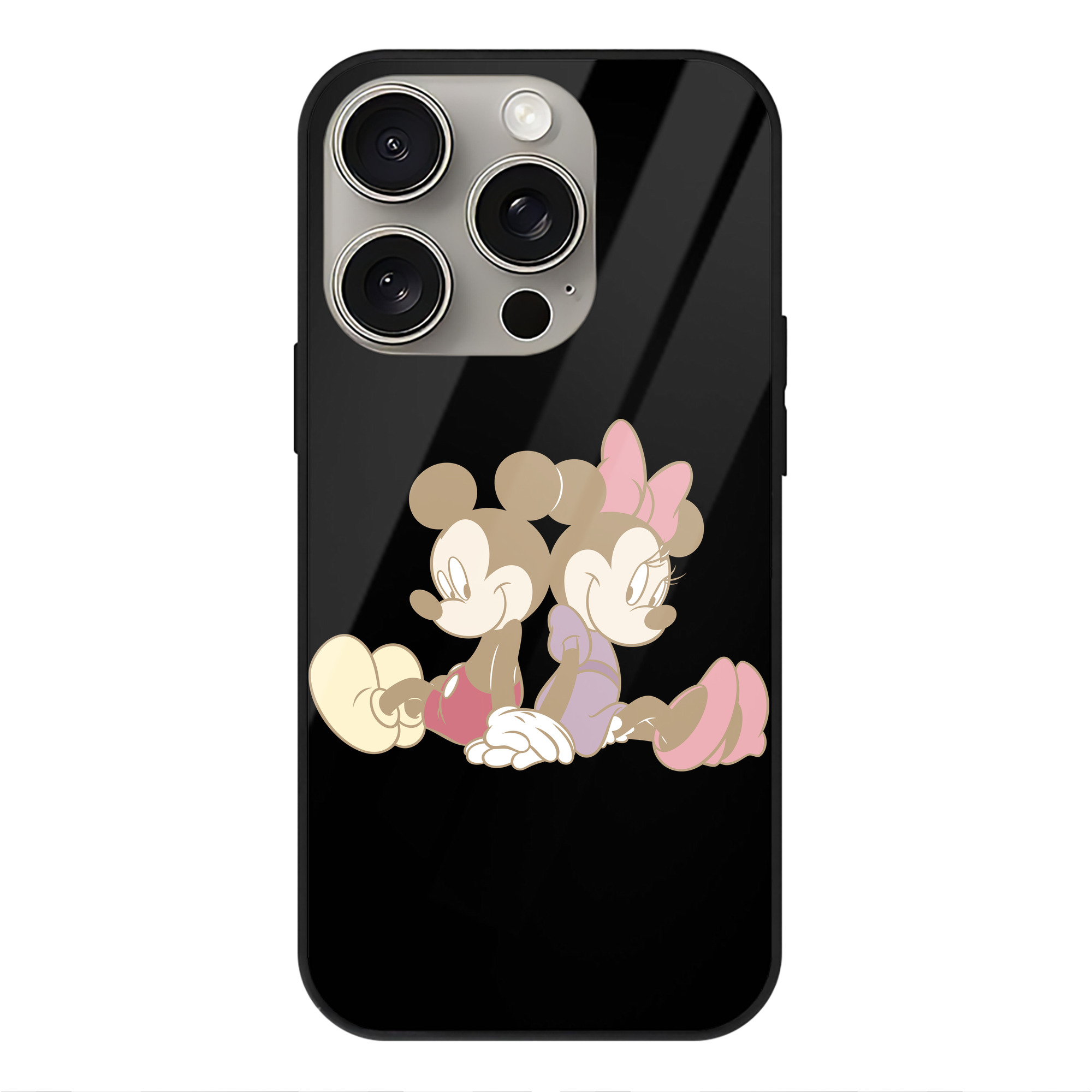 （画像用） ミッキーマウス Mickey Mouse 【iPhone15Pro対応】スマホケース 耐衝撃＆黄変防止 背面ガラス