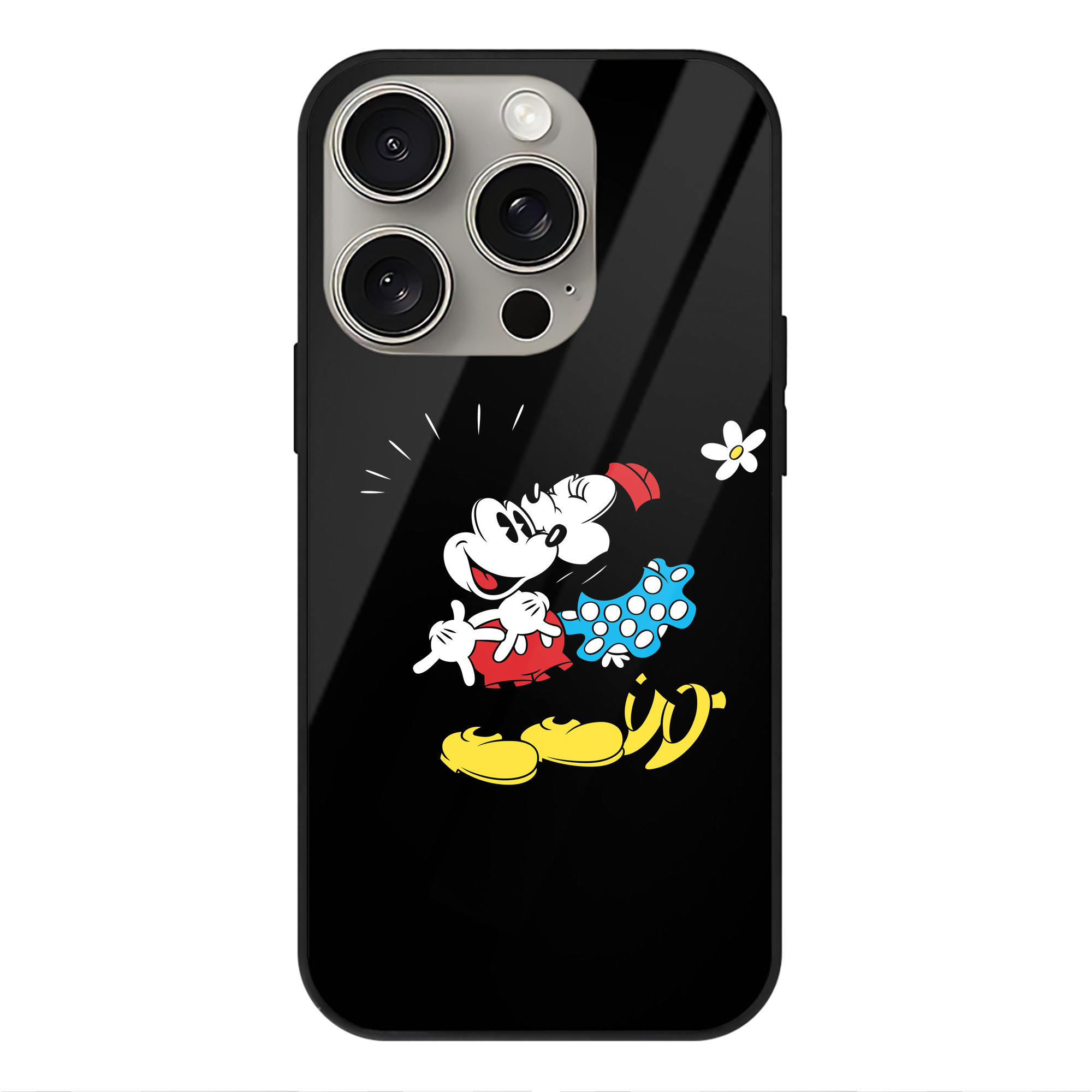 （画像用） ミッキーマウス Mickey Mouse 【iPhone15Pro対応】スマホケース 耐衝撃＆黄変防止 背面ガラス