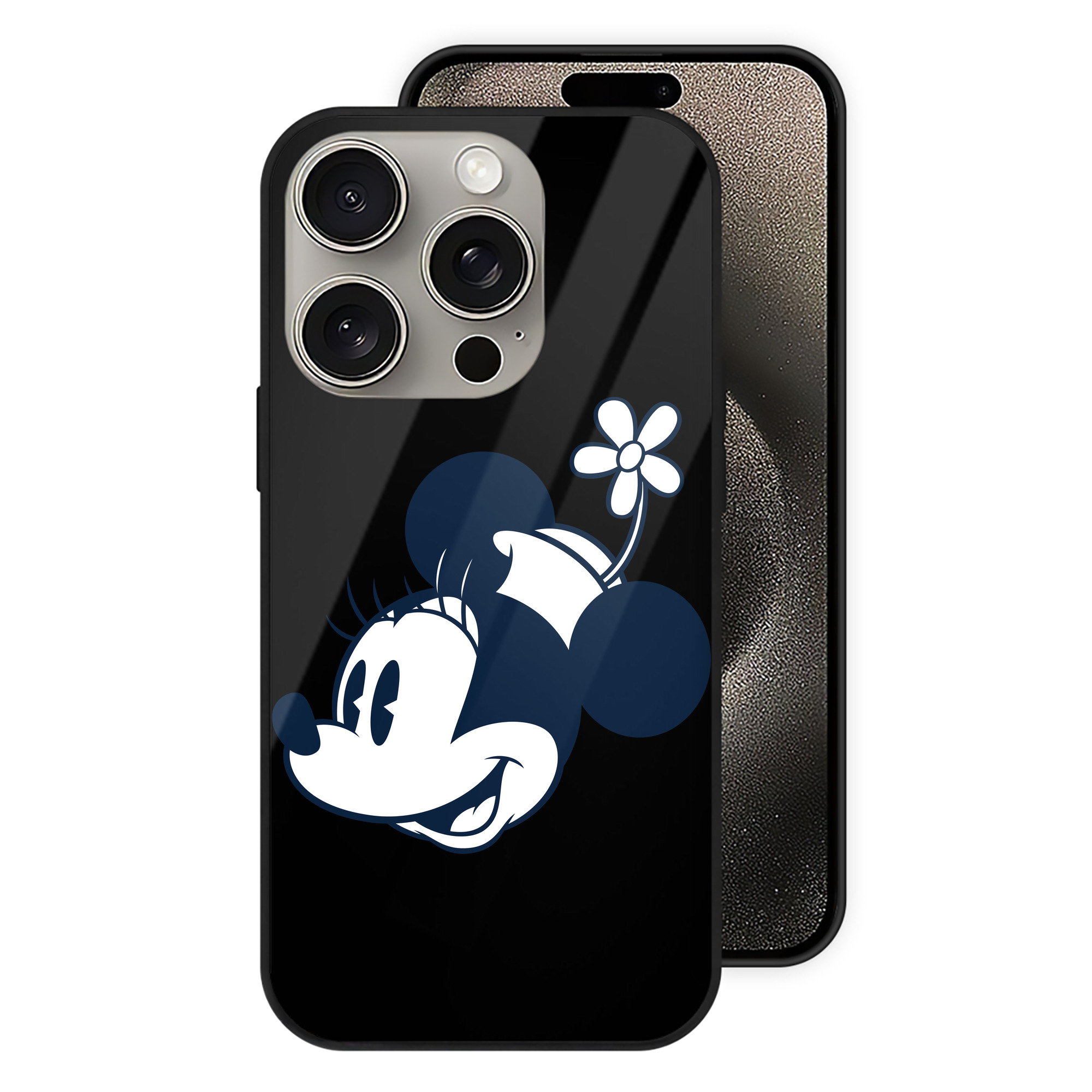（画像用） ミッキーマウス Mickey Mouse 【iPhone15Pro対応】スマホケース 耐衝撃＆黄変防止 背面ガラス