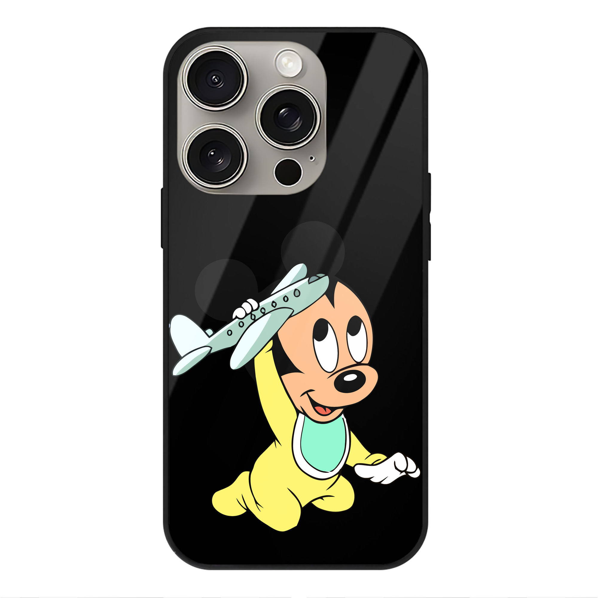 （画像用） ミッキーマウス Mickey Mouse 【iPhone15Pro対応】スマホケース 耐衝撃＆黄変防止 背面ガラス