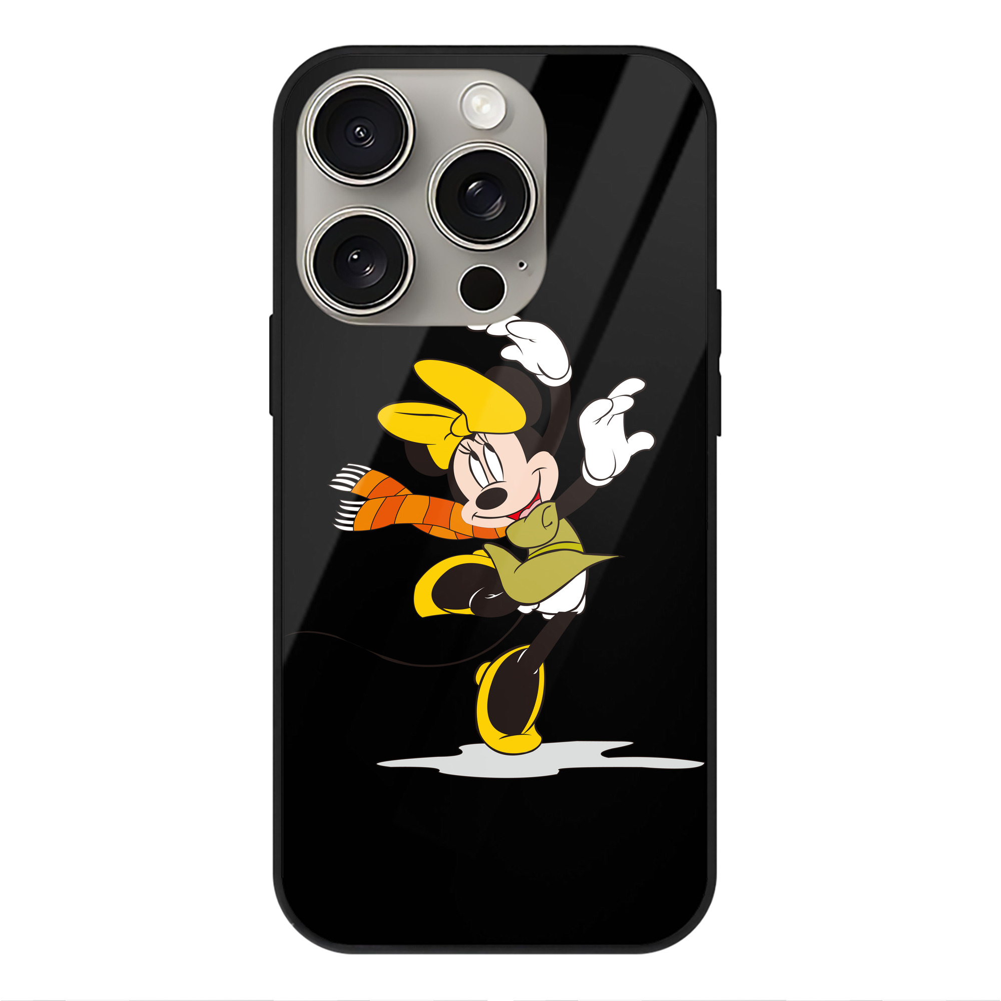 （画像用） ミッキーマウス Mickey Mouse 【iPhone15Pro対応】スマホケース 耐衝撃＆黄変防止 背面ガラス