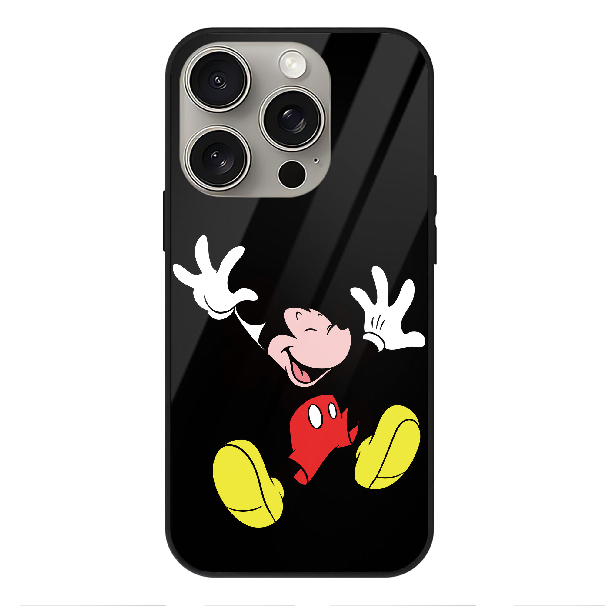 （画像用） ミッキーマウス Mickey Mouse 【iPhone15Pro対応】スマホケース 耐衝撃＆黄変防止 背面ガラス