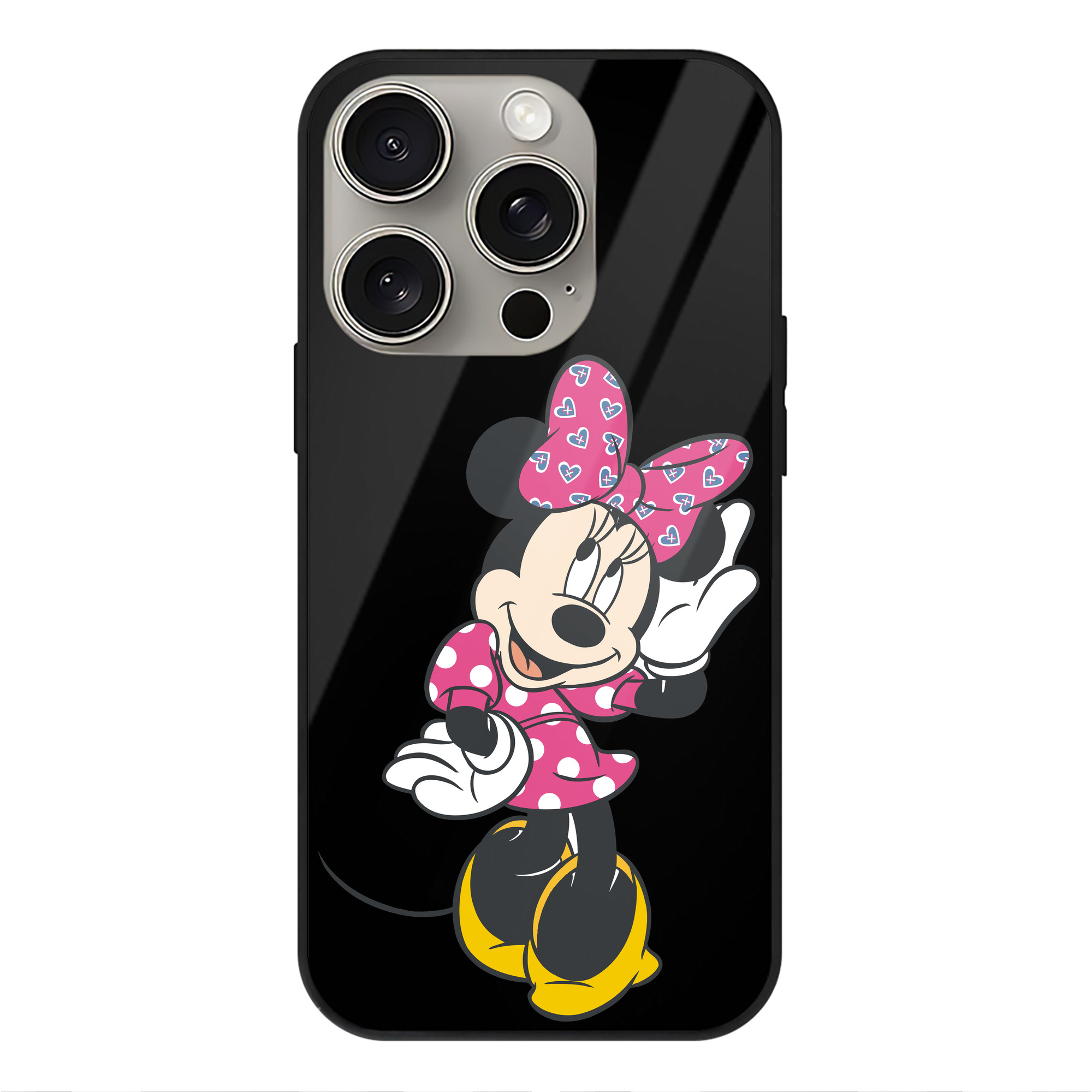 （画像用） ミッキーマウス Mickey Mouse 【iPhone15Pro対応】スマホケース 耐衝撃＆黄変防止 背面ガラス