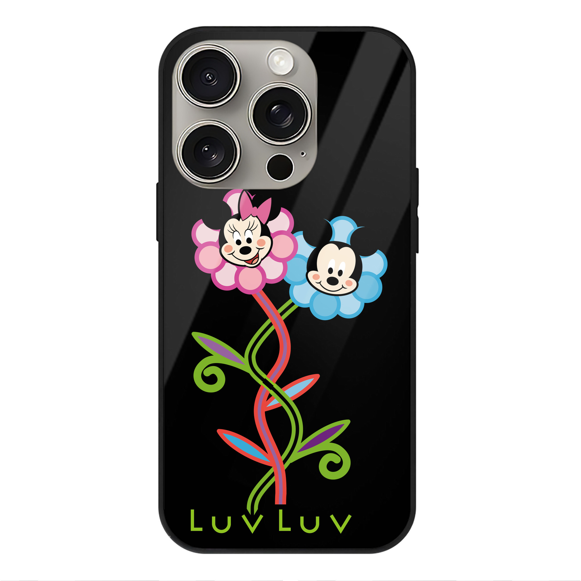 （画像用） ミッキーマウス Mickey Mouse 【iPhone15Pro対応】スマホケース 耐衝撃＆黄変防止 背面ガラス