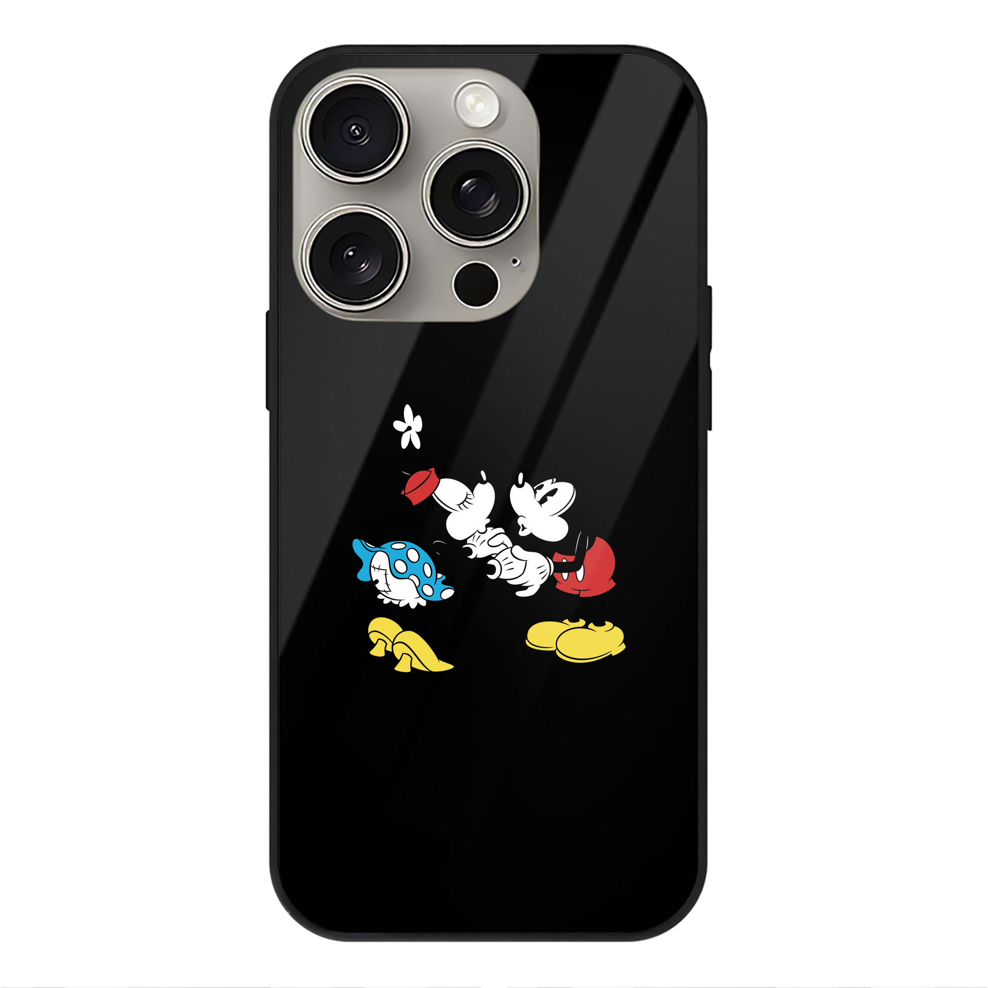 （画像用） ミッキーマウス Mickey Mouse 【iPhone15Pro対応】スマホケース 耐衝撃＆黄変防止 背面ガラス