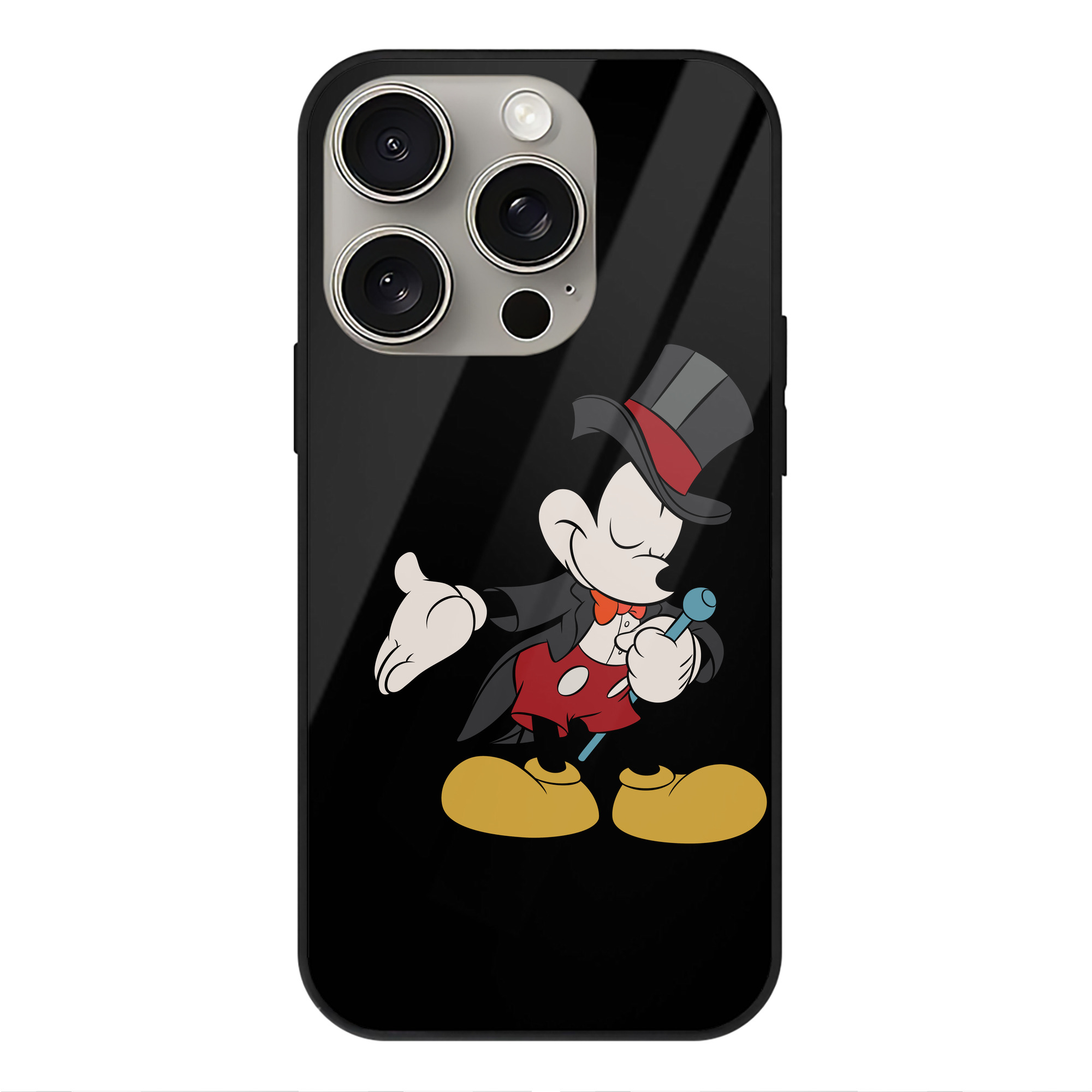 （画像用） ミッキーマウス Mickey Mouse 【iPhone15Pro対応】スマホケース 耐衝撃＆黄変防止 背面ガラス