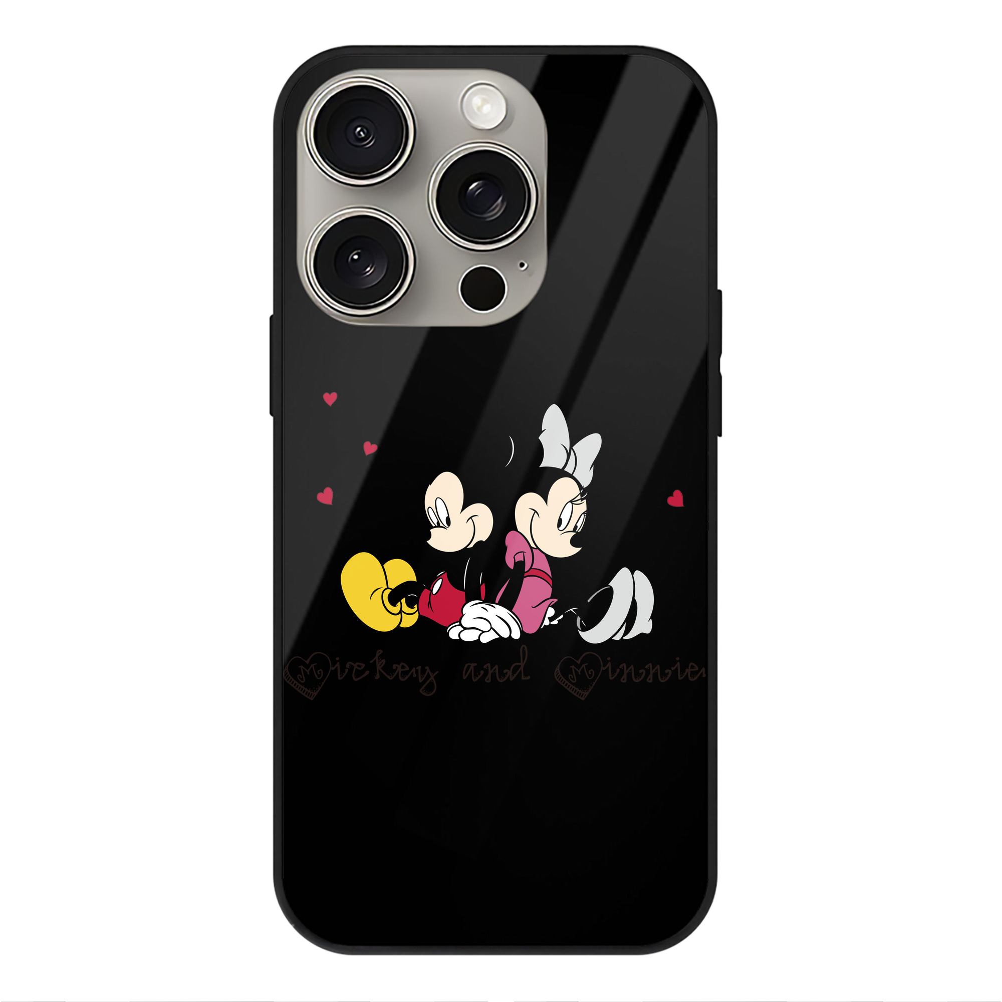 （画像用） ミッキーマウス Mickey Mouse 【iPhone15Pro対応】スマホケース 耐衝撃＆黄変防止 背面ガラス
