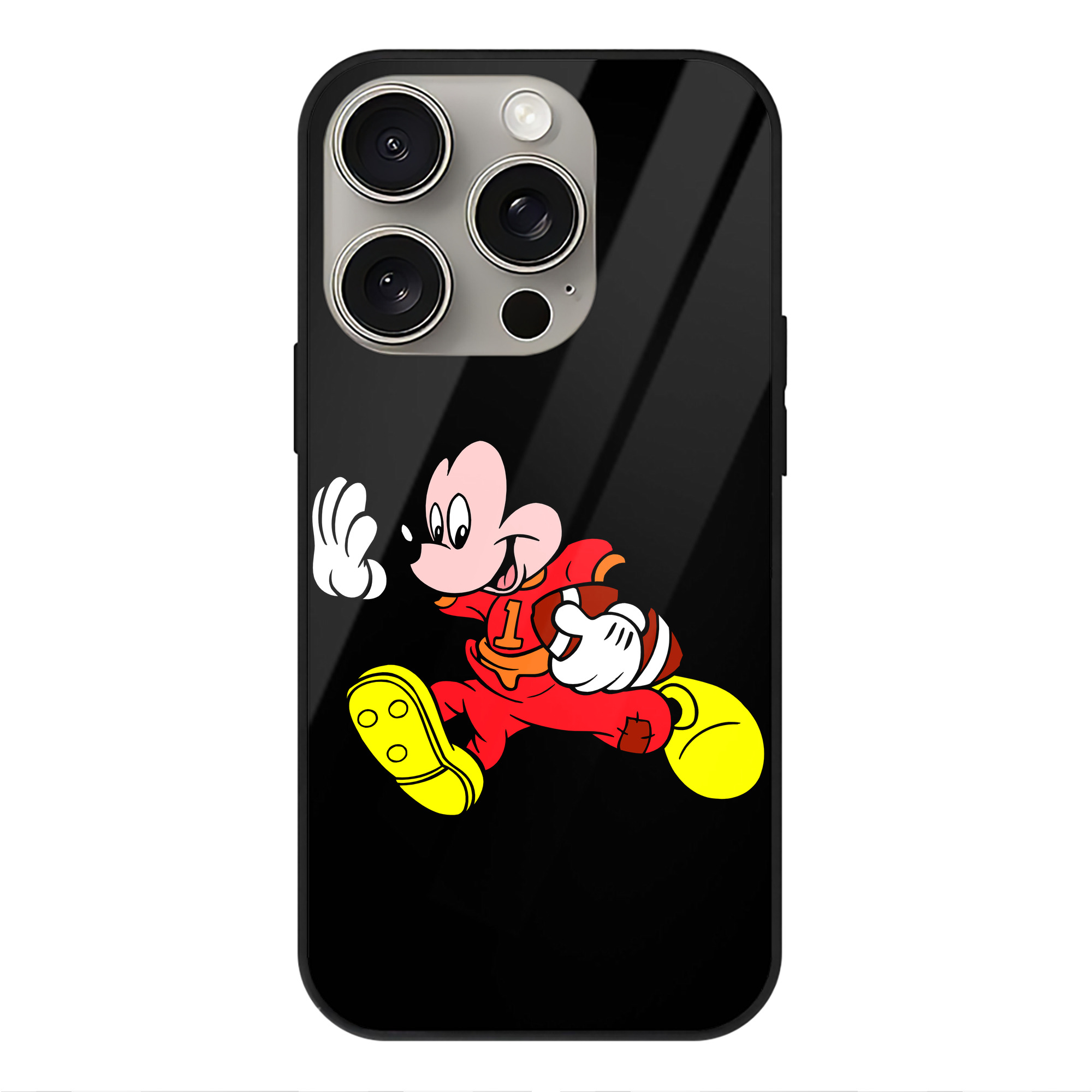 （画像用） ミッキーマウス Mickey Mouse 【iPhone15Pro対応】スマホケース 耐衝撃＆黄変防止 背面ガラス
