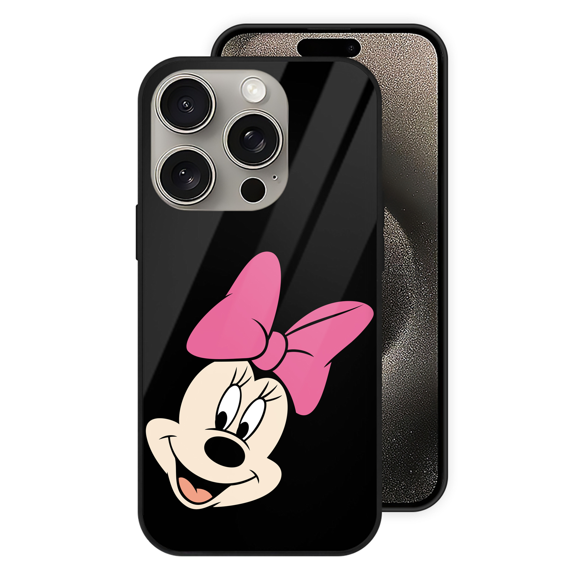 （画像用） ミッキーマウス Mickey Mouse 【iPhone15Pro対応】スマホケース 耐衝撃＆黄変防止 背面ガラス