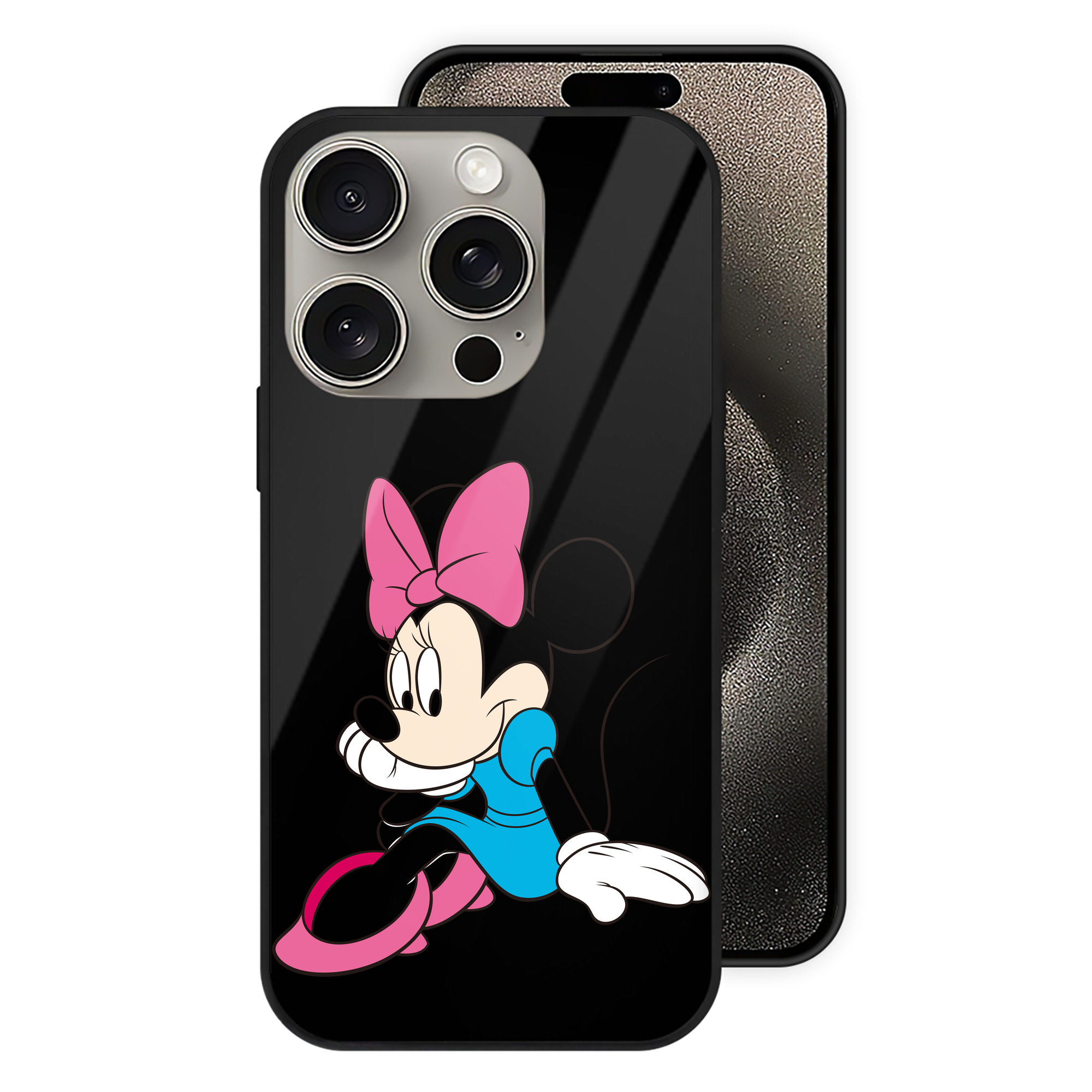 （画像用） ミッキーマウス Mickey Mouse 【iPhone15Pro対応】スマホケース 耐衝撃＆黄変防止 背面ガラス
