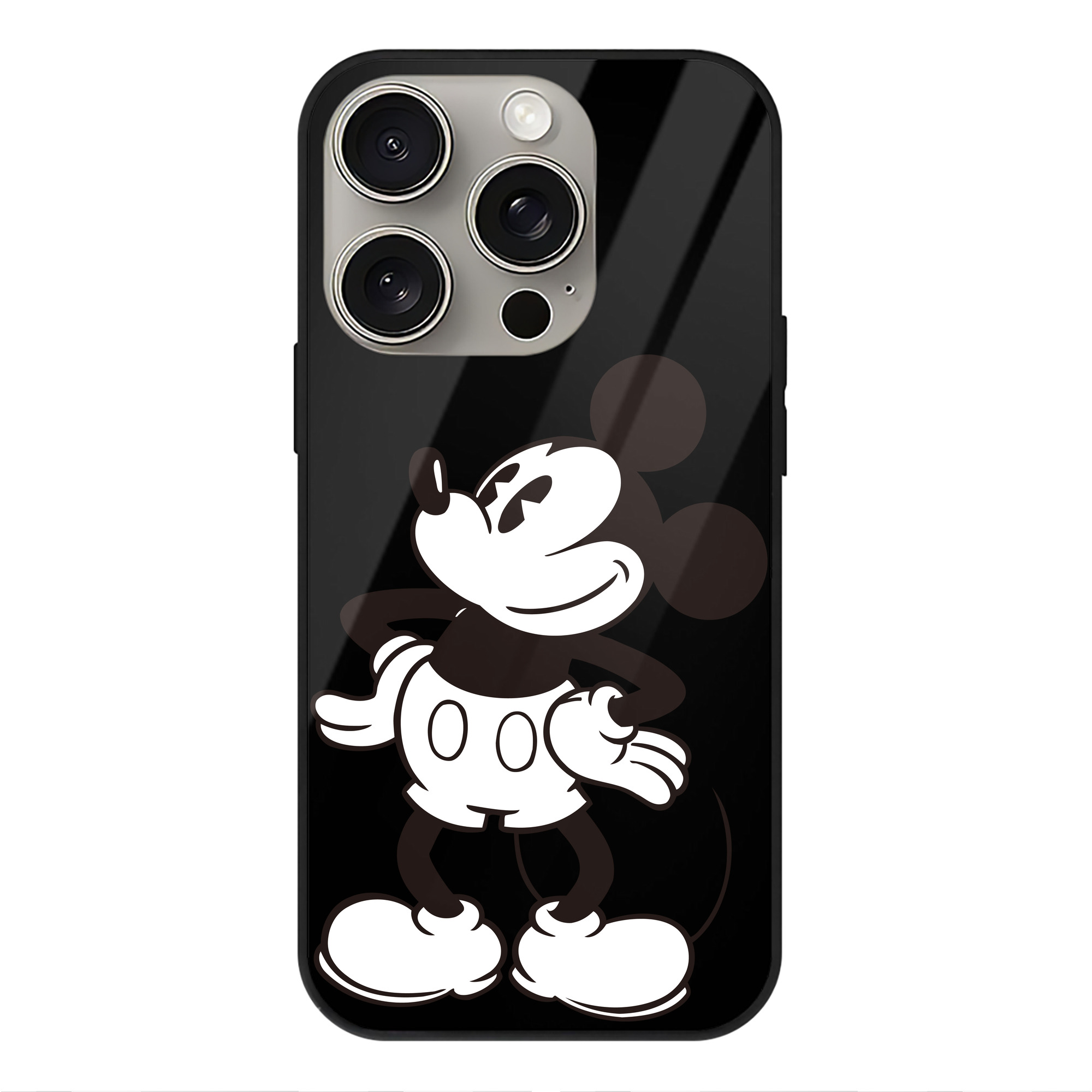 （画像用） ミッキーマウス Mickey Mouse 【iPhone15Pro対応】スマホケース 耐衝撃＆黄変防止 背面ガラス