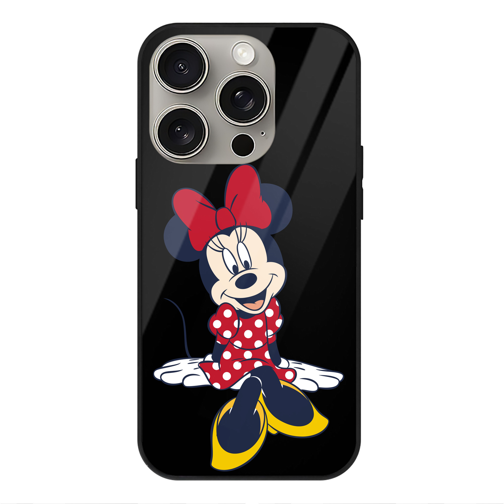 （画像用） ミッキーマウス Mickey Mouse 【iPhone15Pro対応】スマホケース 耐衝撃＆黄変防止 背面ガラス
