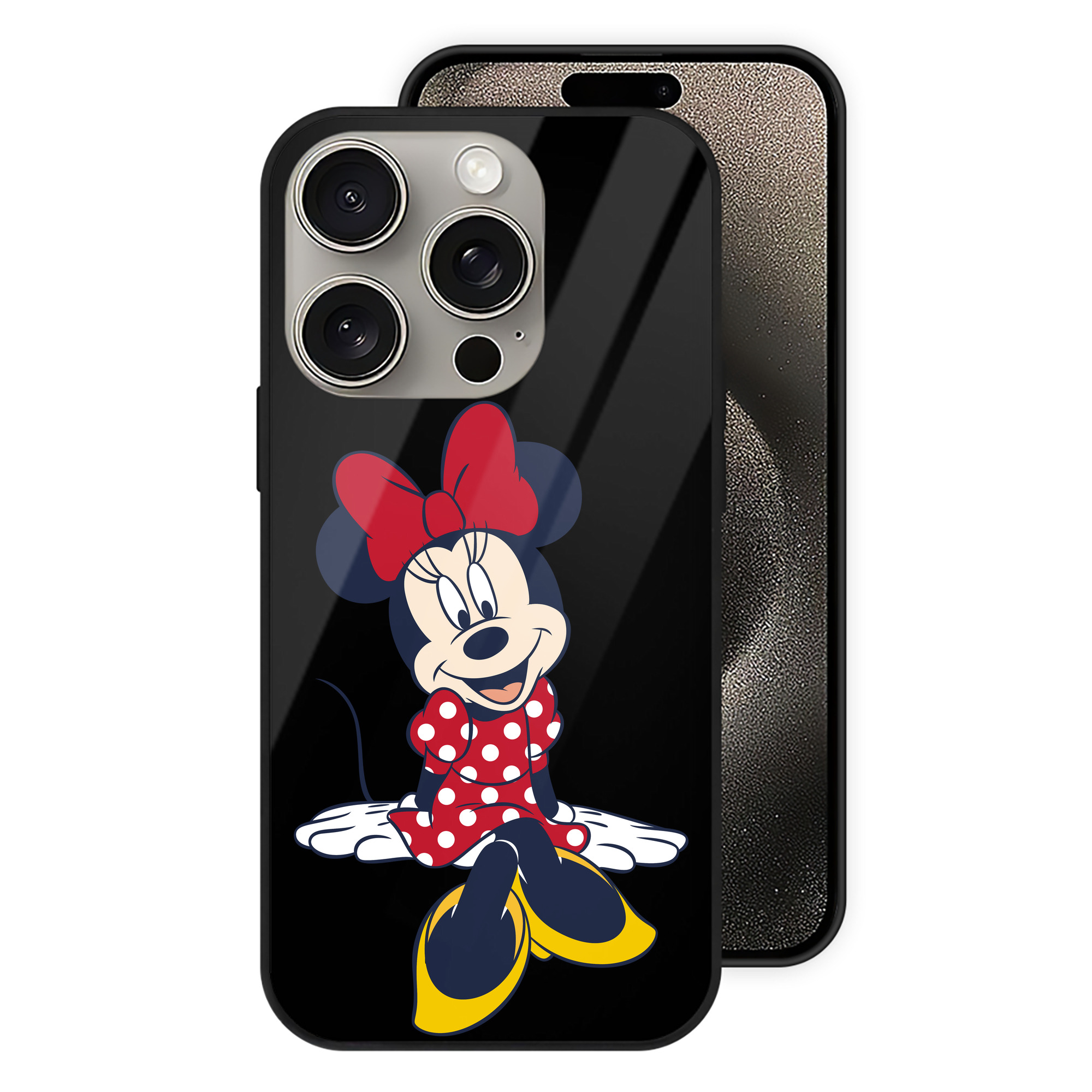 （画像用） ミッキーマウス Mickey Mouse 【iPhone15Pro対応】スマホケース 耐衝撃＆黄変防止 背面ガラス