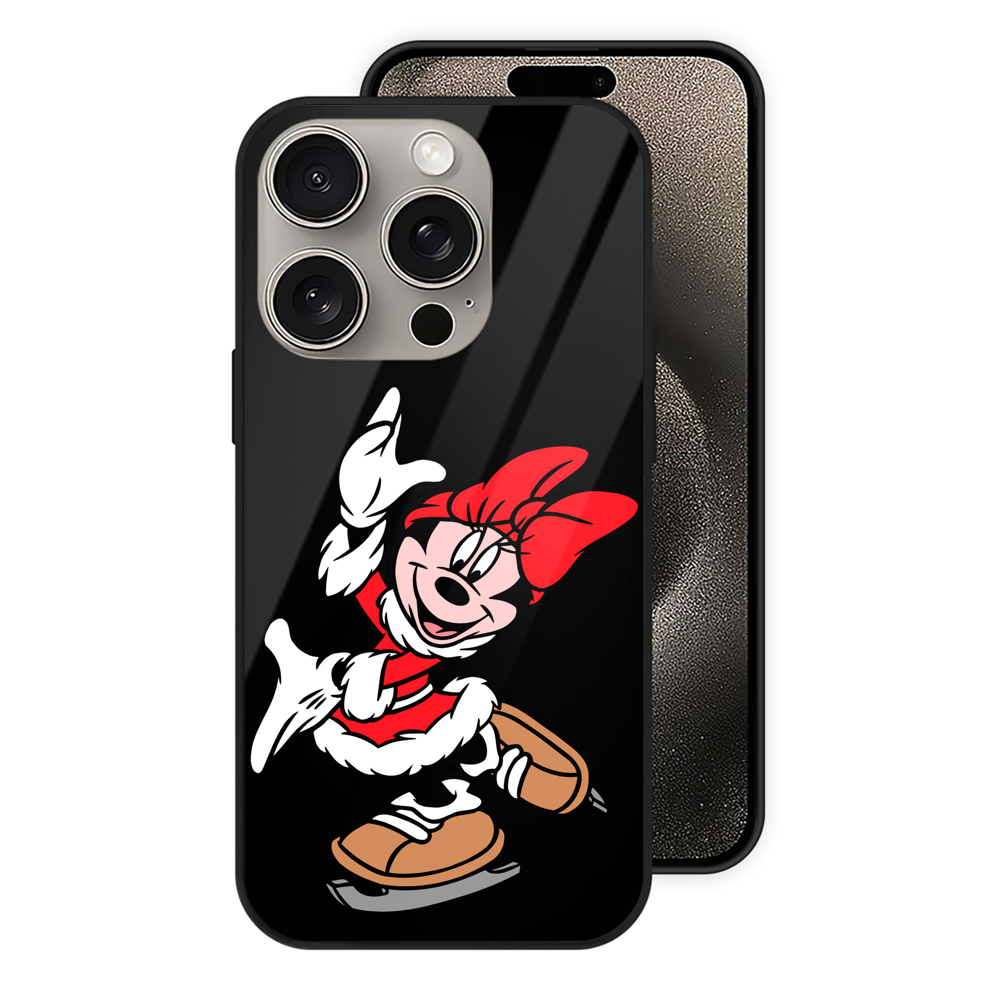 （画像用） ミッキーマウス Mickey Mouse 【iPhone15Pro対応】スマホケース 耐衝撃＆黄変防止 背面ガラス