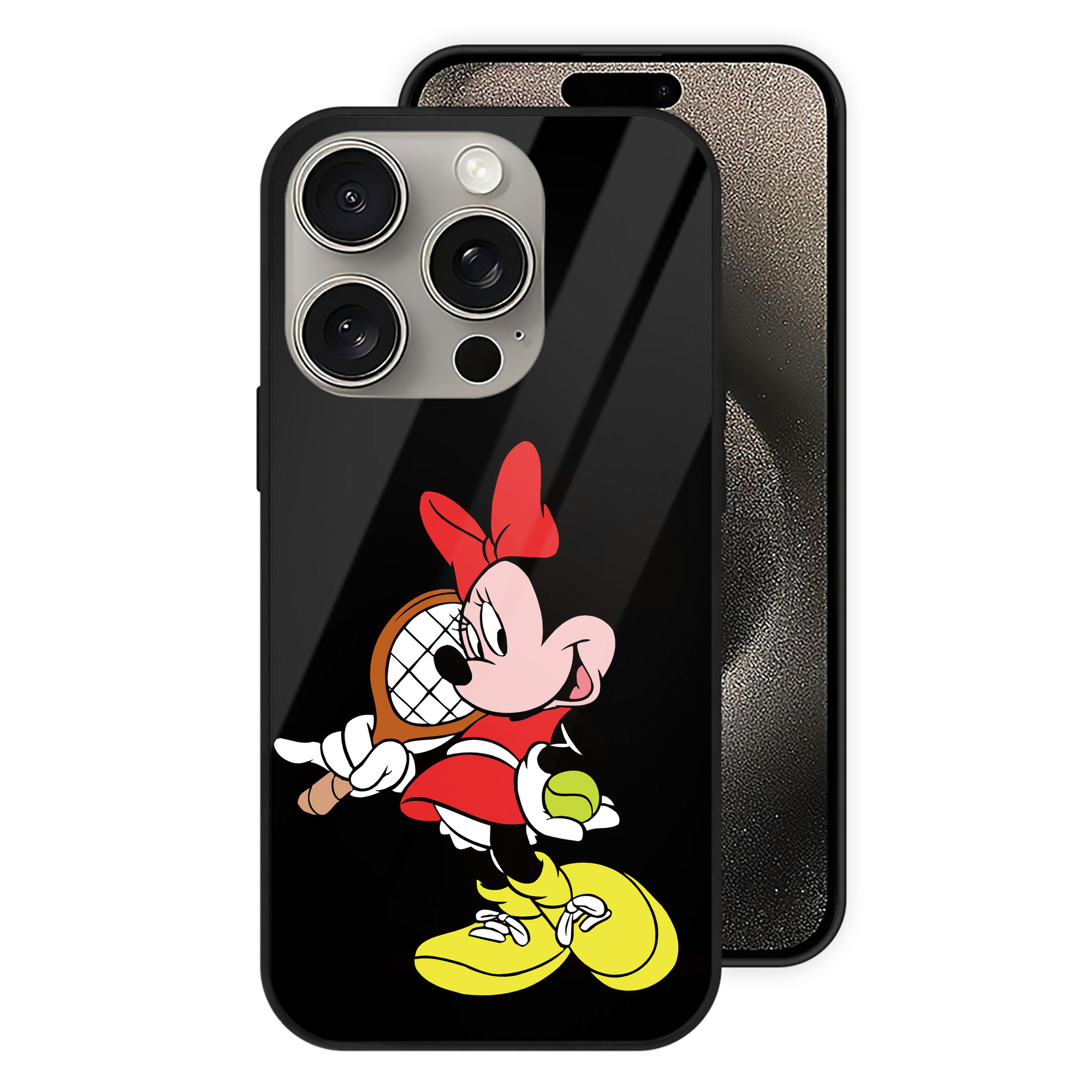 （画像用） ミッキーマウス Mickey Mouse 【iPhone15Pro対応】スマホケース 耐衝撃＆黄変防止 背面ガラス