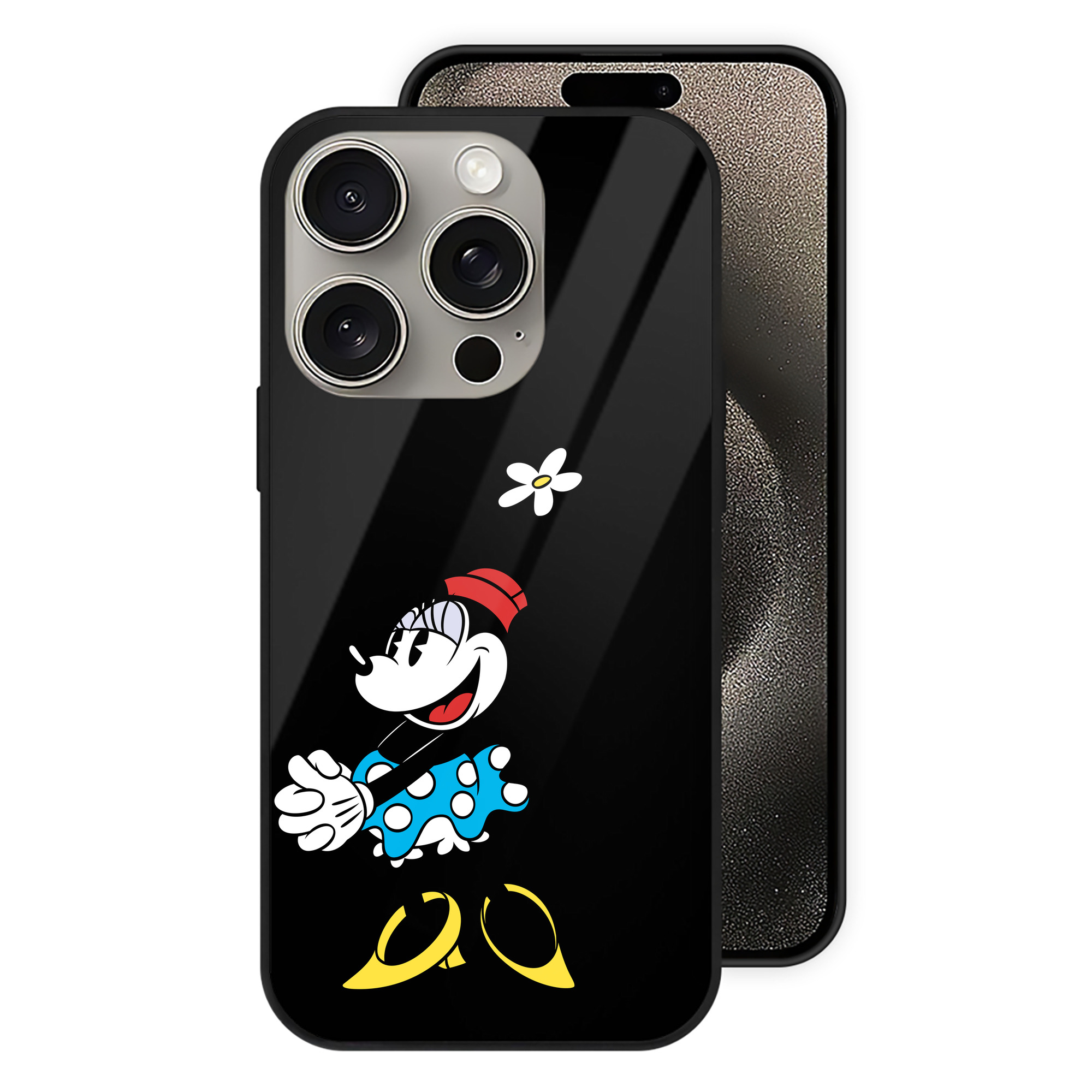 （画像用） ミッキーマウス Mickey Mouse 【iPhone15Pro対応】スマホケース 耐衝撃＆黄変防止 背面ガラス