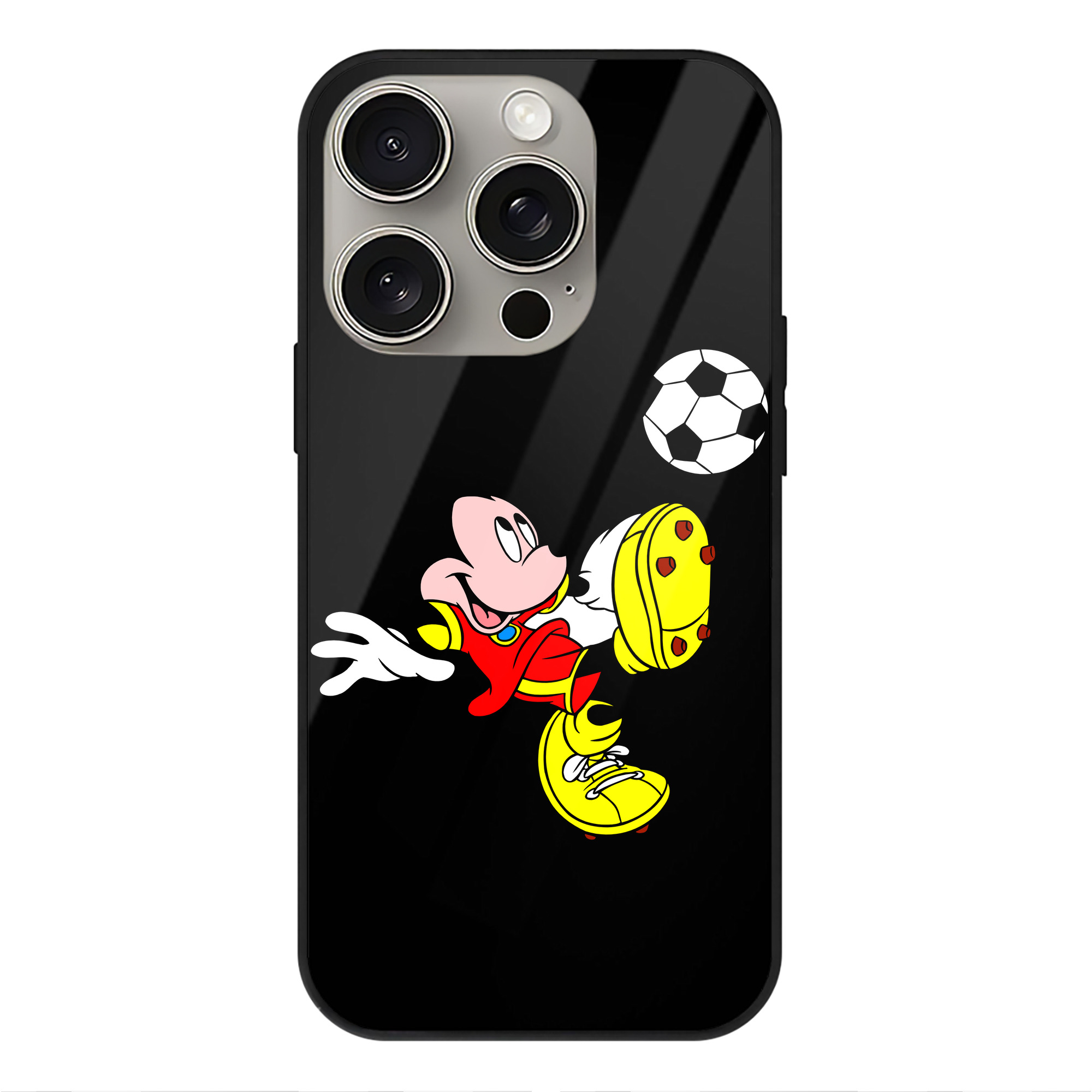 （画像用） ミッキーマウス Mickey Mouse 【iPhone15Pro対応】スマホケース 耐衝撃＆黄変防止 背面ガラス