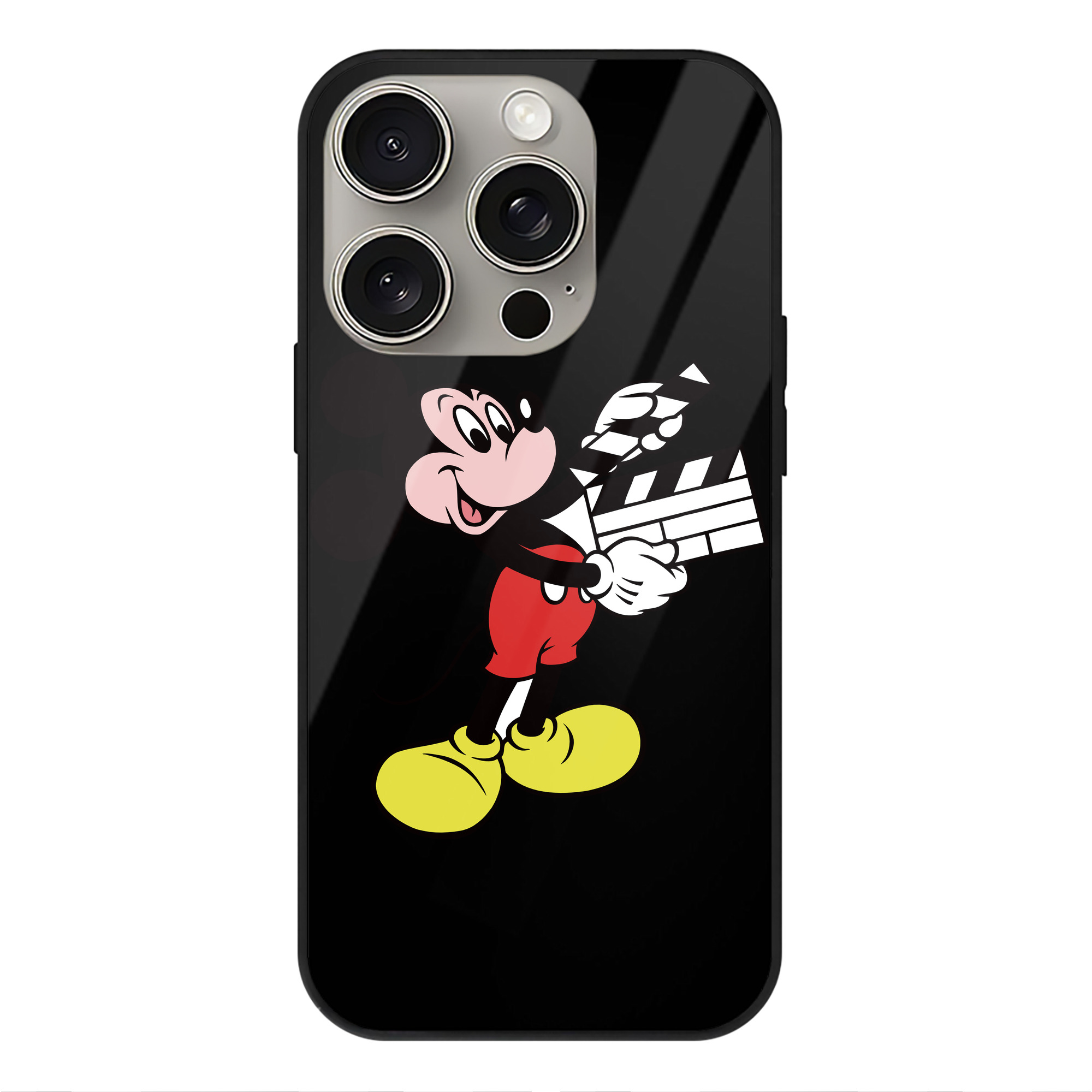（画像用） ミッキーマウス Mickey Mouse 【iPhone15Pro対応】スマホケース 耐衝撃＆黄変防止 背面ガラス