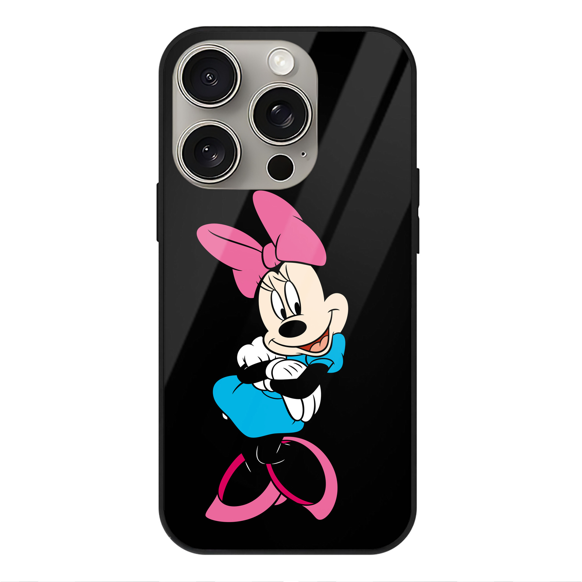 （画像用） ミッキーマウス Mickey Mouse 【iPhone15Pro対応】スマホケース 耐衝撃＆黄変防止 背面ガラス