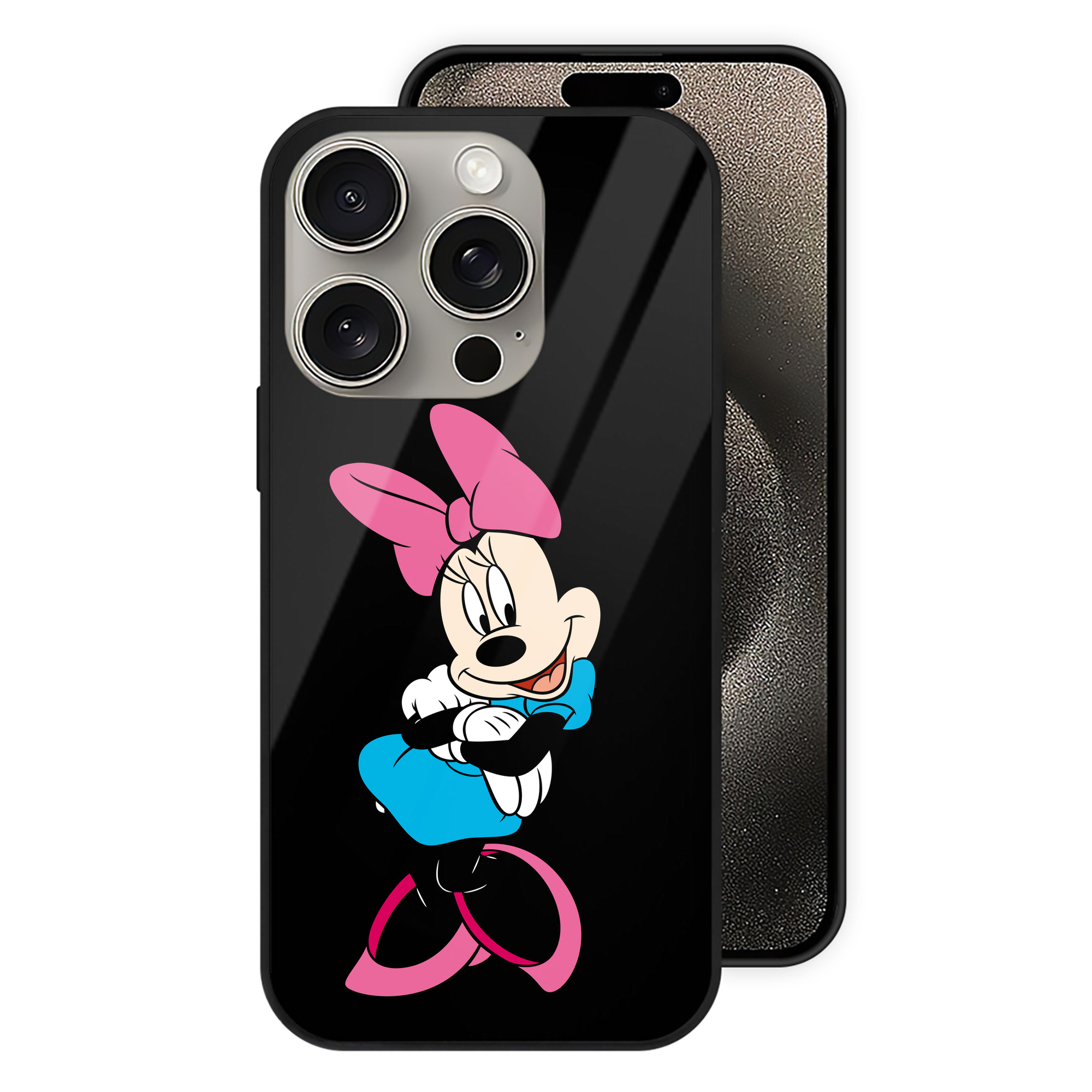 （画像用） ミッキーマウス Mickey Mouse 【iPhone15Pro対応】スマホケース 耐衝撃＆黄変防止 背面ガラス