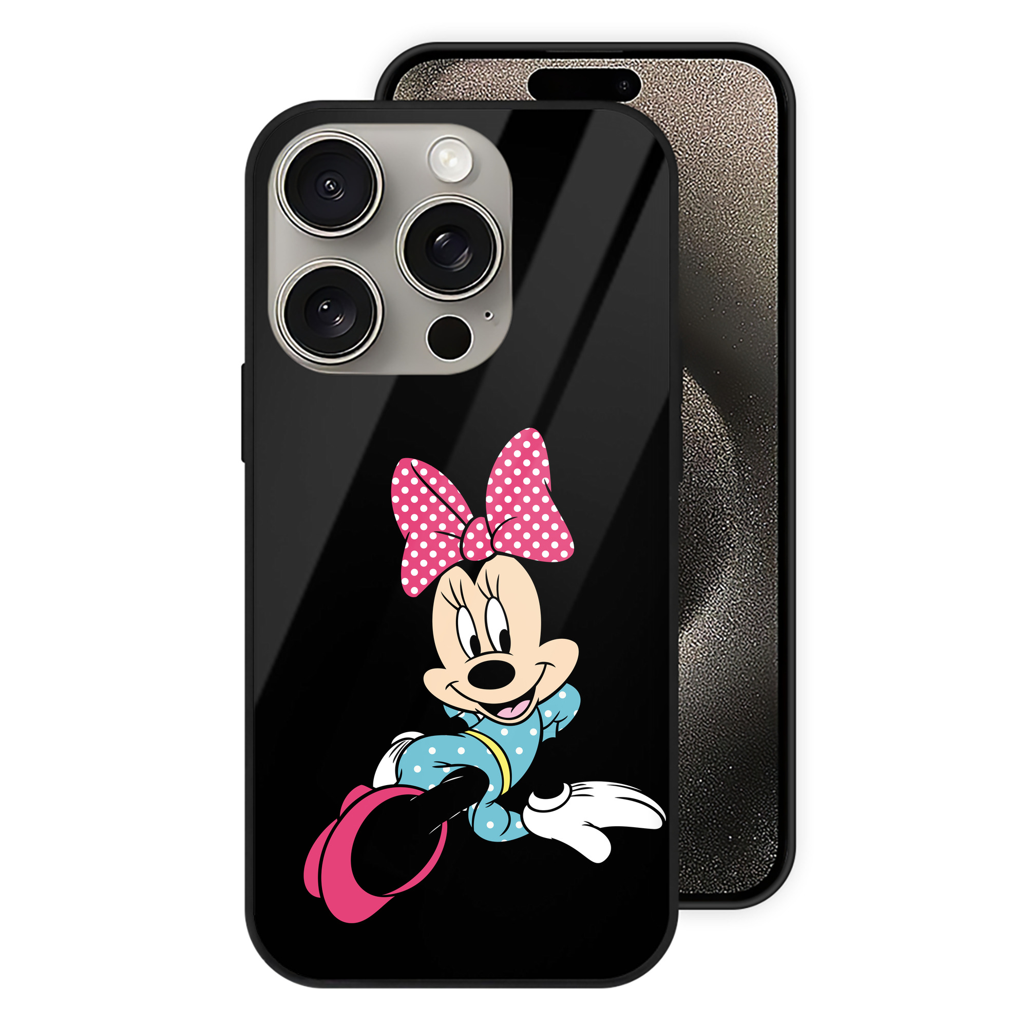 （画像用） ミッキーマウス Mickey Mouse 【iPhone15Pro対応】スマホケース 耐衝撃＆黄変防止 背面ガラス