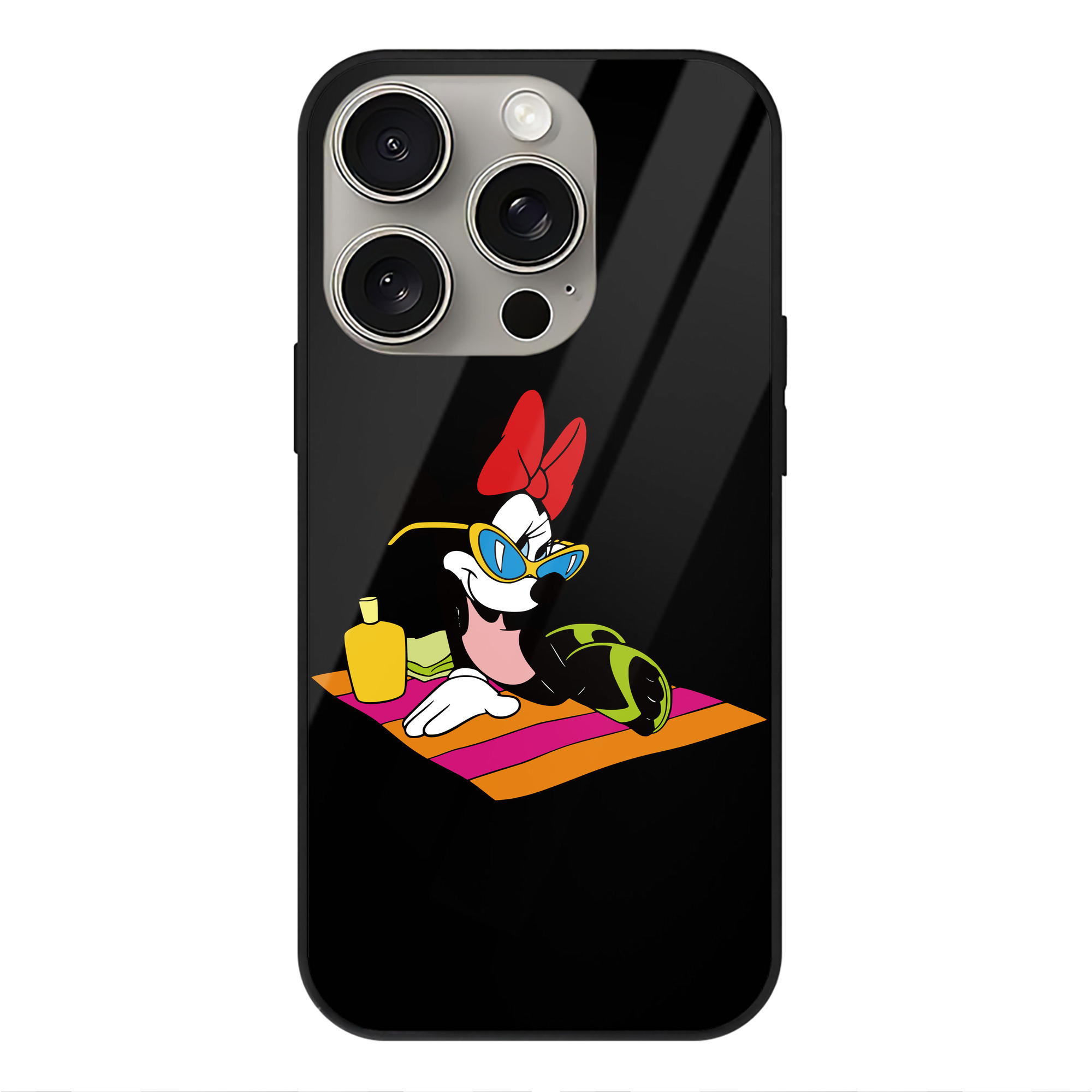 （画像用） ミッキーマウス Mickey Mouse 【iPhone15Pro対応】スマホケース 耐衝撃＆黄変防止 背面ガラス