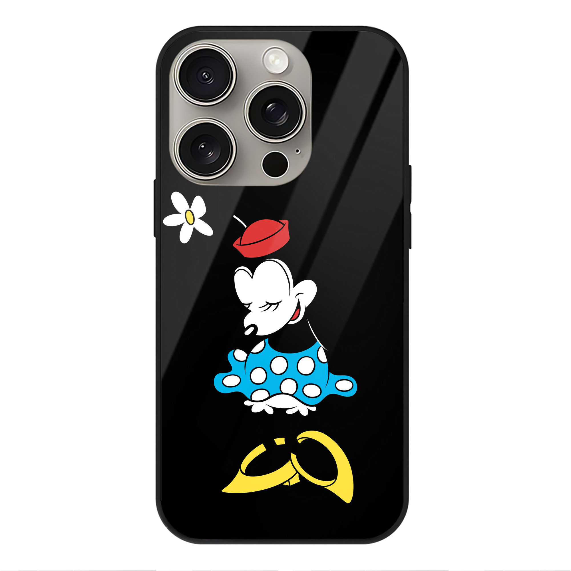（画像用） ミッキーマウス Mickey Mouse 【iPhone15Pro対応】スマホケース 耐衝撃＆黄変防止 背面ガラス