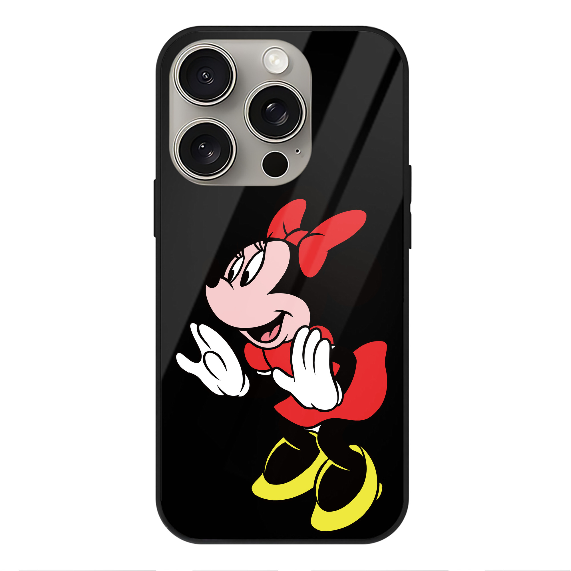 （画像用） ミッキーマウス Mickey Mouse 【iPhone15Pro対応】スマホケース 耐衝撃＆黄変防止 背面ガラス
