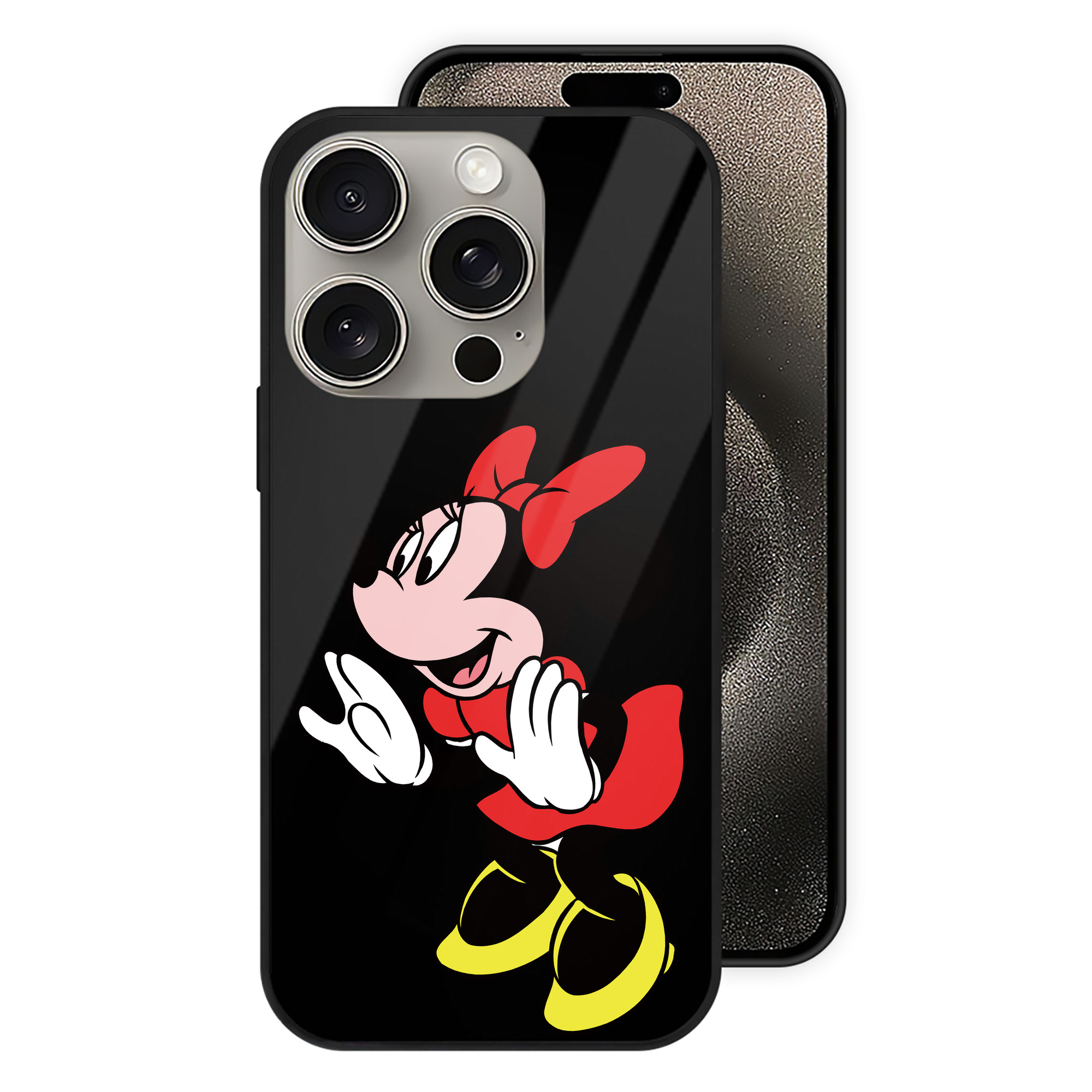 （画像用） ミッキーマウス Mickey Mouse 【iPhone15Pro対応】スマホケース 耐衝撃＆黄変防止 背面ガラス
