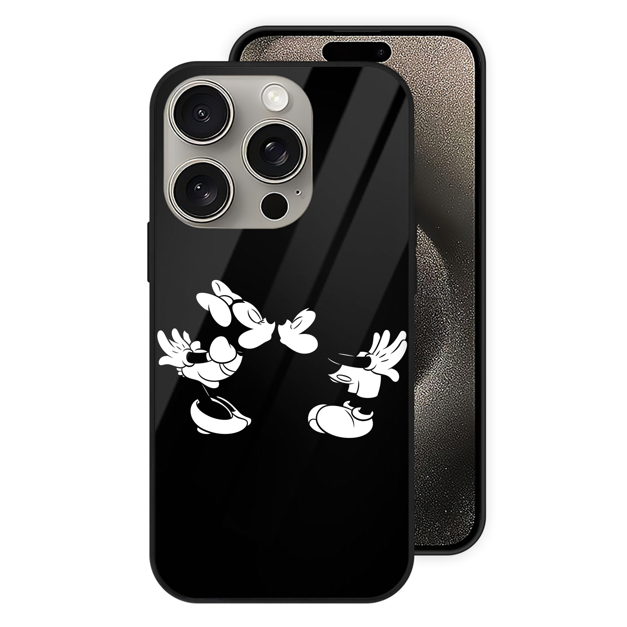 （画像用） ミッキーマウス Mickey Mouse 【iPhone15Pro対応】スマホケース 耐衝撃＆黄変防止 背面ガラス