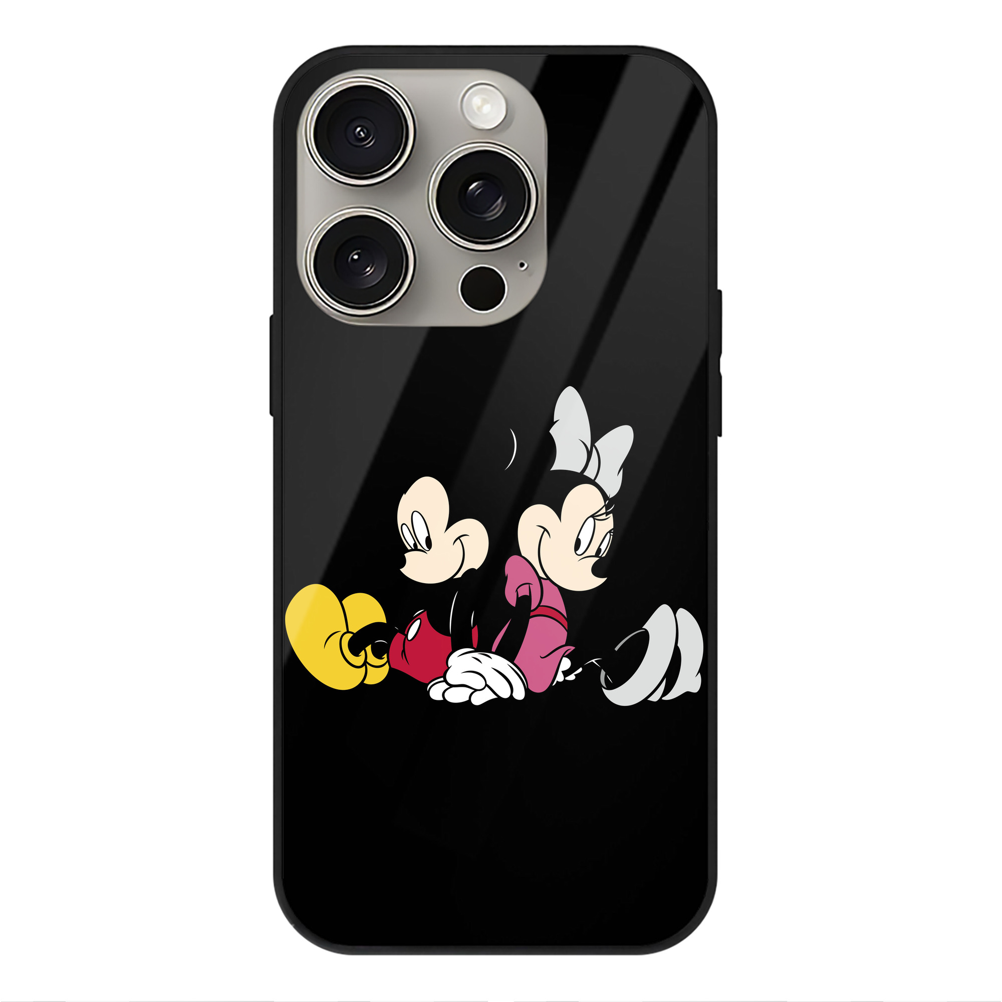 （画像用） ミッキーマウス Mickey Mouse 【iPhone15Pro対応】スマホケース 耐衝撃＆黄変防止 背面ガラス