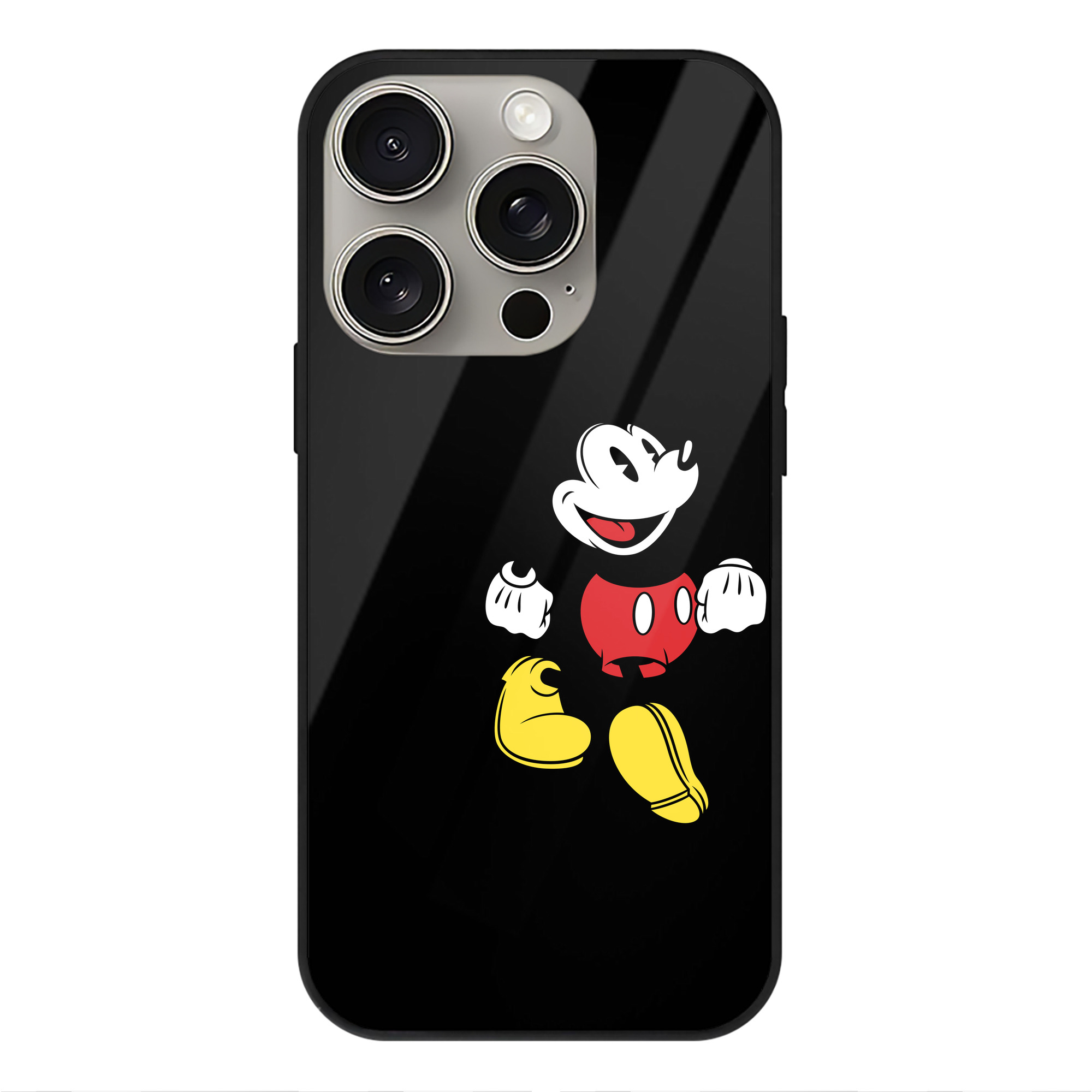 （画像用） ミッキーマウス Mickey Mouse 【iPhone15Pro対応】スマホケース 耐衝撃＆黄変防止 背面ガラス