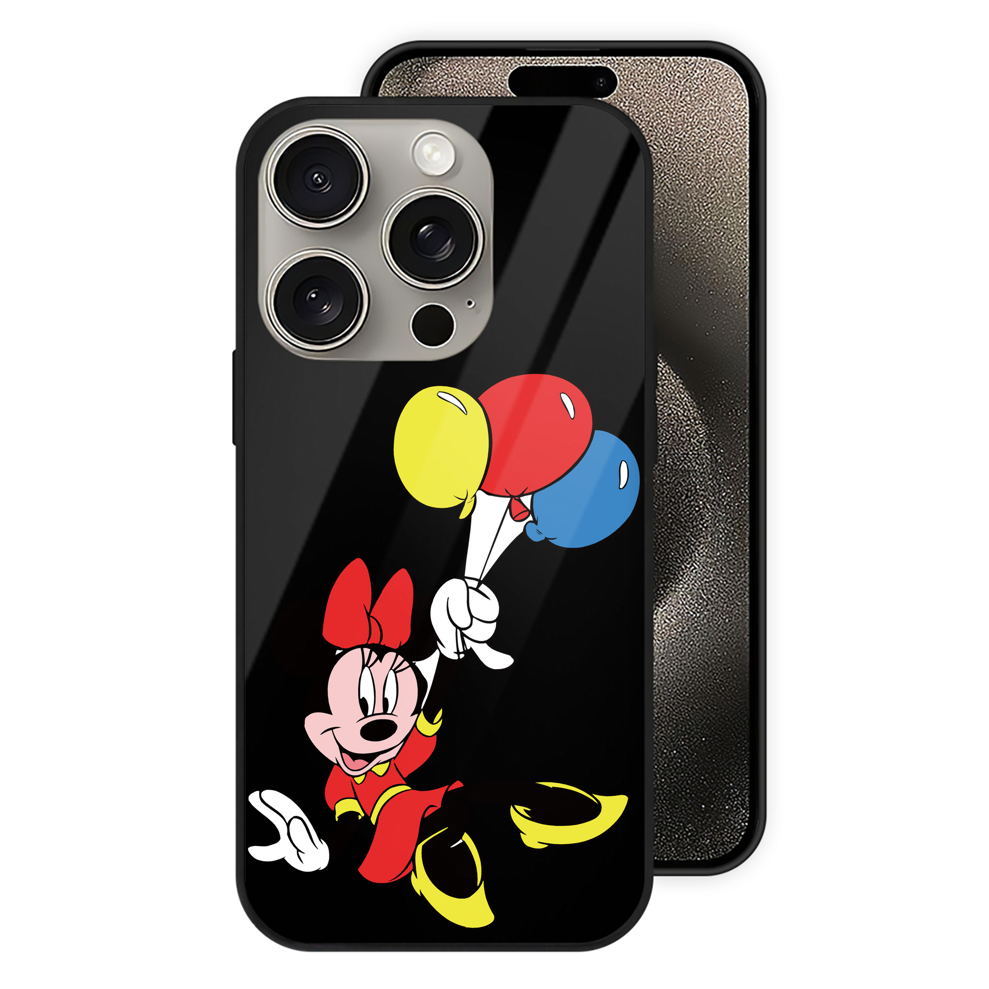 （画像用） ミッキーマウス Mickey Mouse 【iPhone15Pro対応】スマホケース 耐衝撃＆黄変防止 背面ガラス