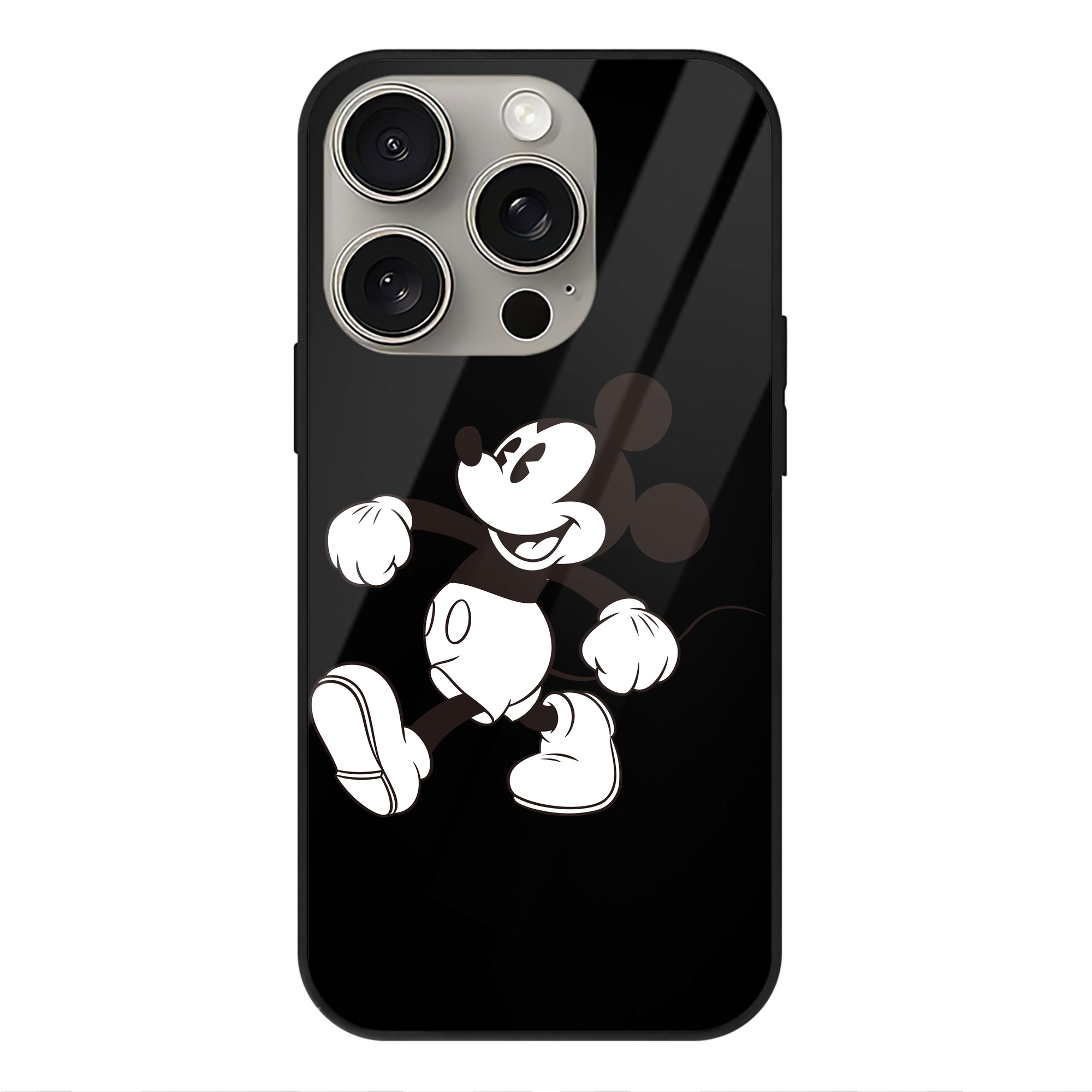 （画像用） ミッキーマウス Mickey Mouse 【iPhone15Pro対応】スマホケース 耐衝撃＆黄変防止 背面ガラス