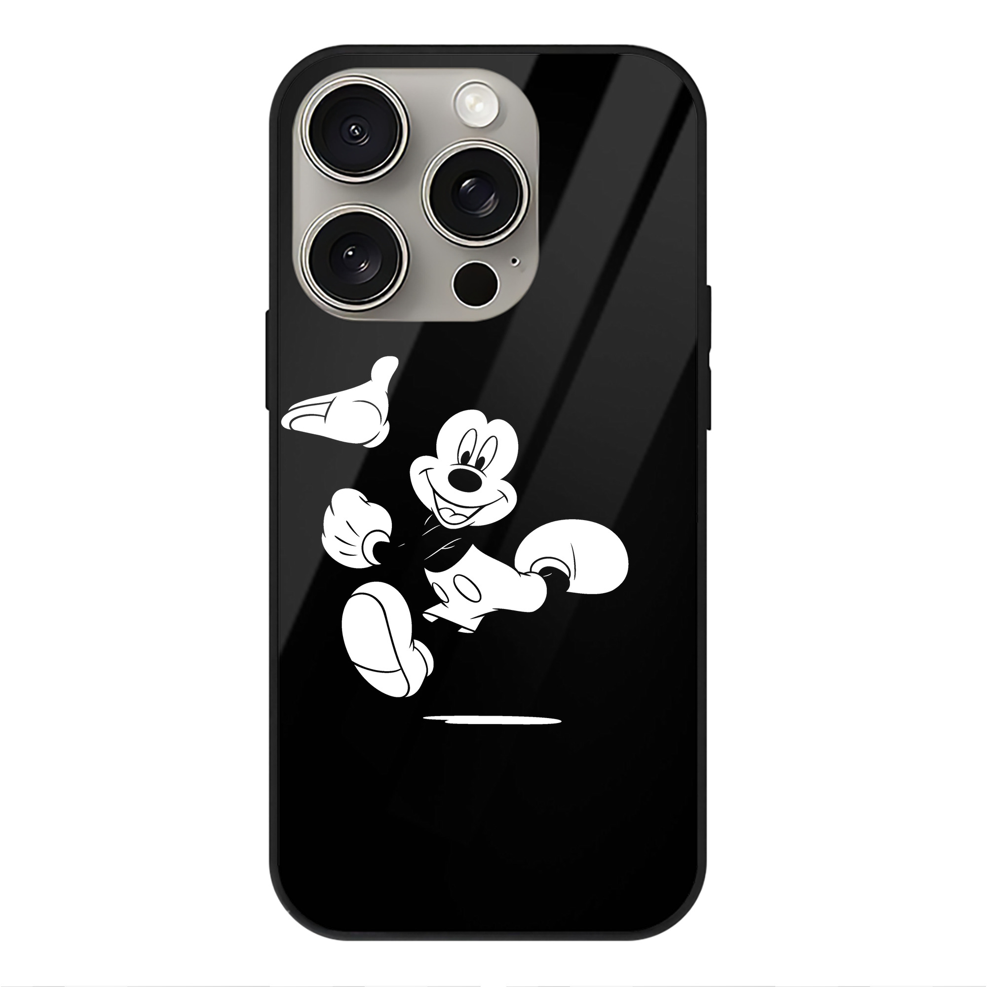 （画像用） ミッキーマウス Mickey Mouse 【iPhone15Pro対応】スマホケース 耐衝撃＆黄変防止 背面ガラス