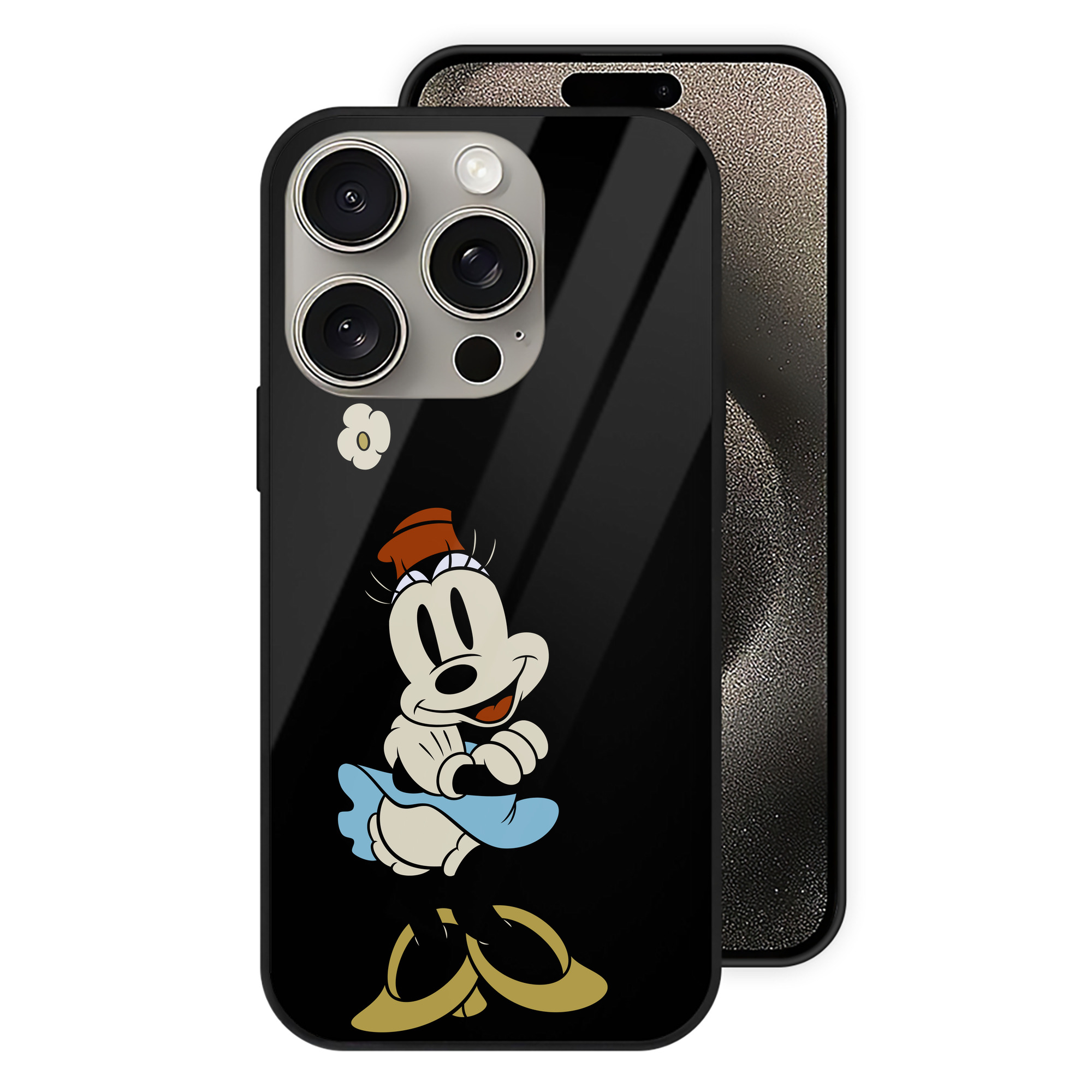 （画像用） ミッキーマウス Mickey Mouse 【iPhone15Pro対応】スマホケース 耐衝撃＆黄変防止 背面ガラス