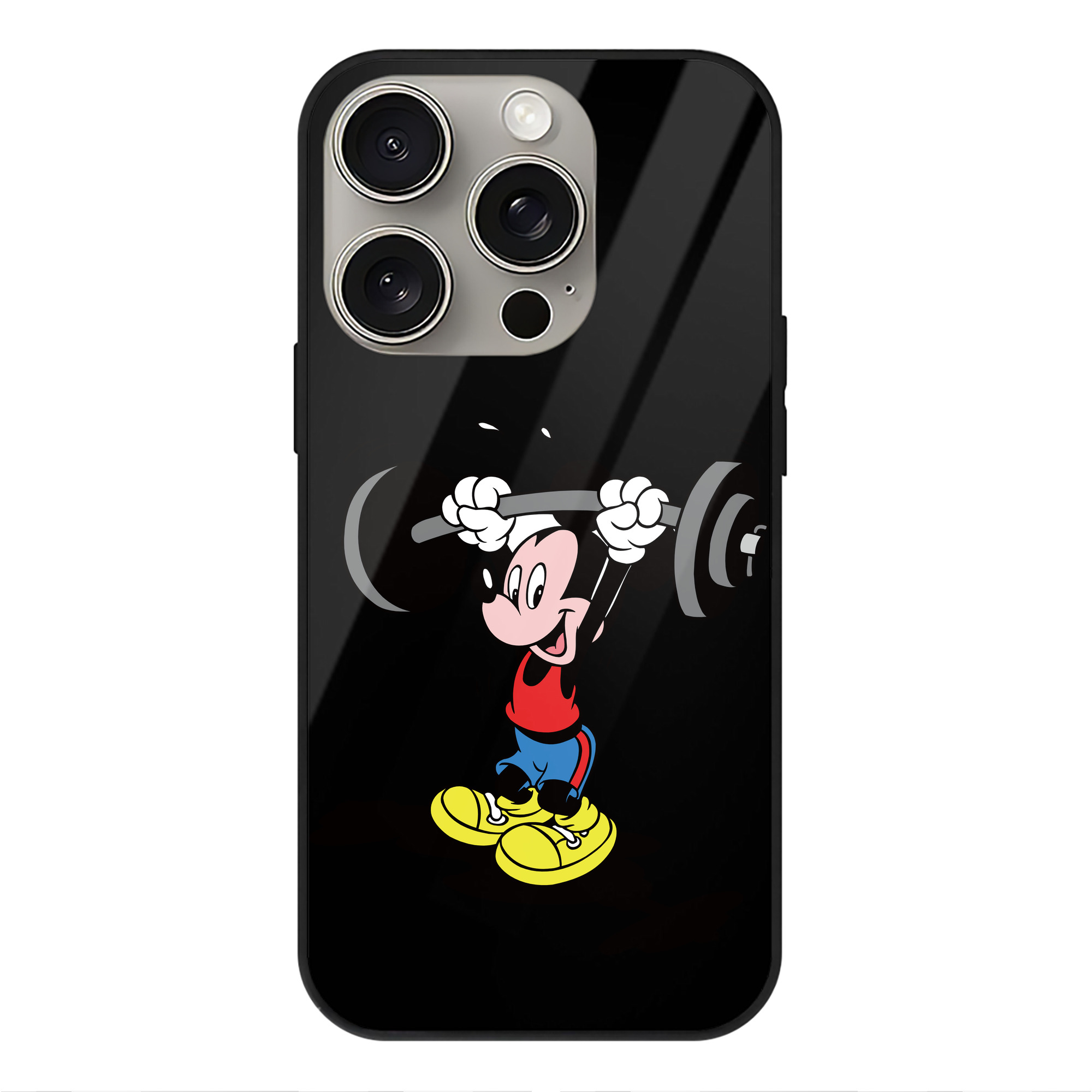 （画像用） ミッキーマウス Mickey Mouse 【iPhone15Pro対応】スマホケース 耐衝撃＆黄変防止 背面ガラス
