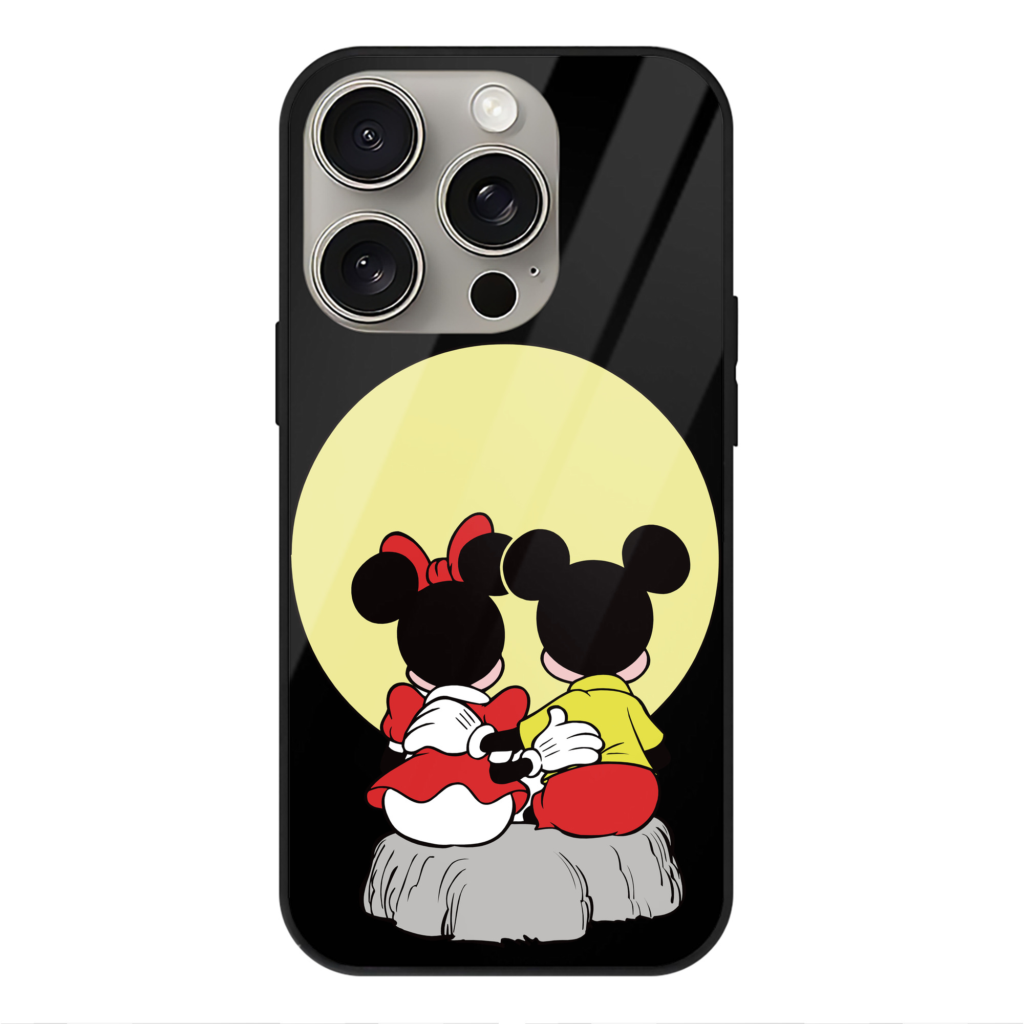 （画像用） ミッキーマウス Mickey Mouse 【iPhone15Pro対応】スマホケース 耐衝撃＆黄変防止 背面ガラス