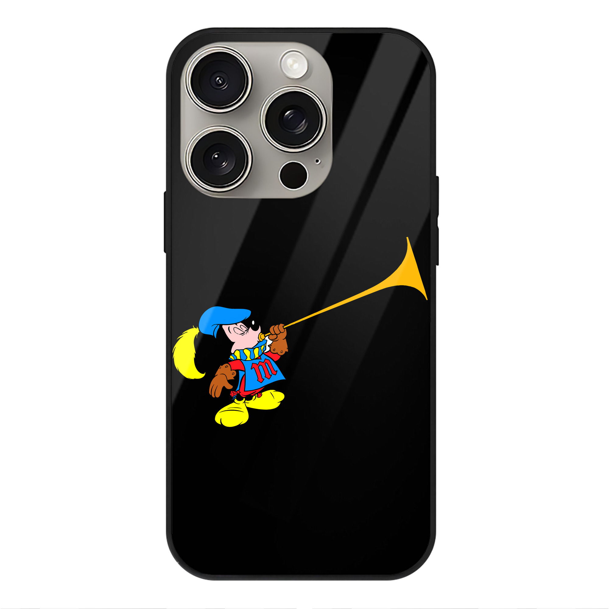 （画像用） ミッキーマウス Mickey Mouse 【iPhone15Pro対応】スマホケース 耐衝撃＆黄変防止 背面ガラス