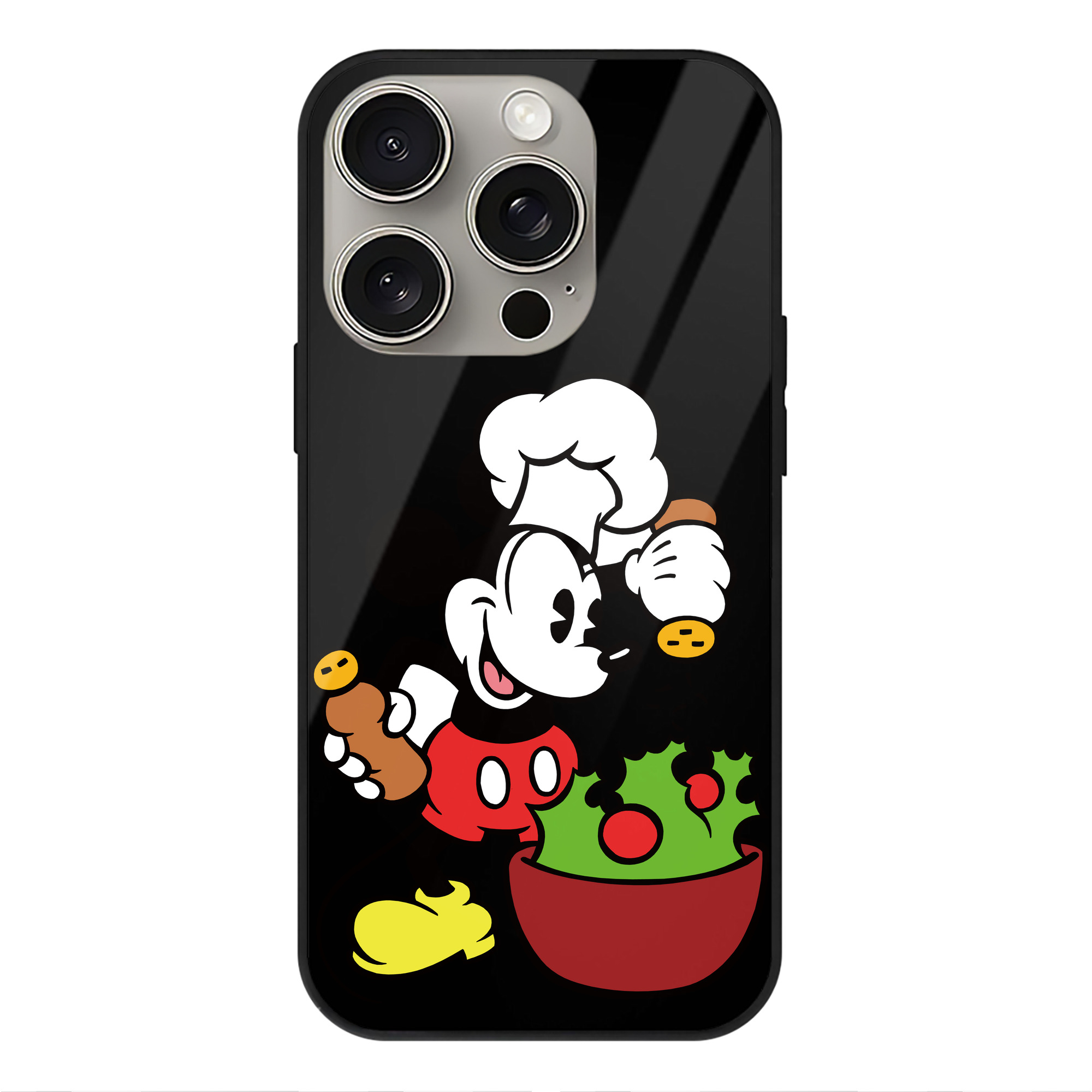（画像用） ミッキーマウス Mickey Mouse 【iPhone15Pro対応】スマホケース 耐衝撃＆黄変防止 背面ガラス