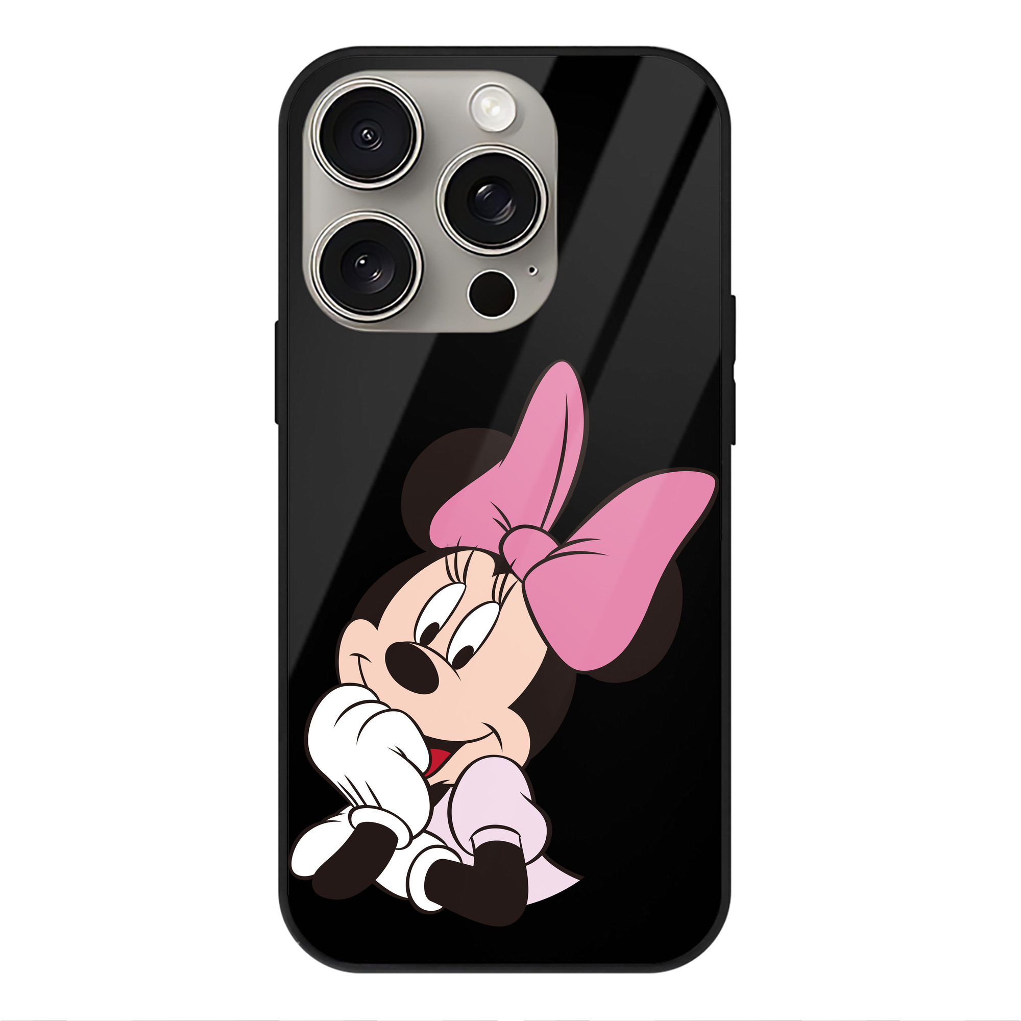 （画像用） ミッキーマウス Mickey Mouse 【iPhone15Pro対応】スマホケース 耐衝撃＆黄変防止 背面ガラス