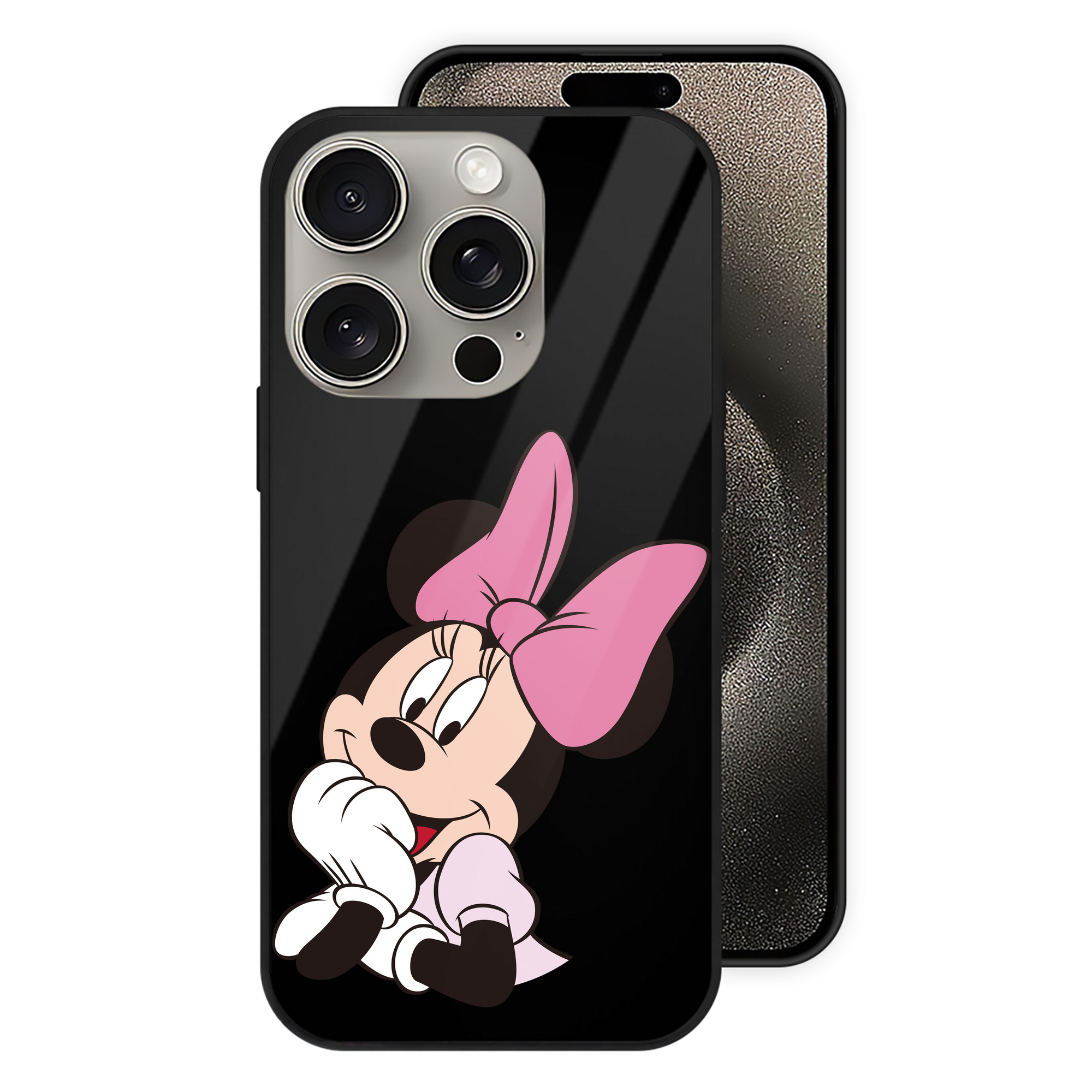 （画像用） ミッキーマウス Mickey Mouse 【iPhone15Pro対応】スマホケース 耐衝撃＆黄変防止 背面ガラス