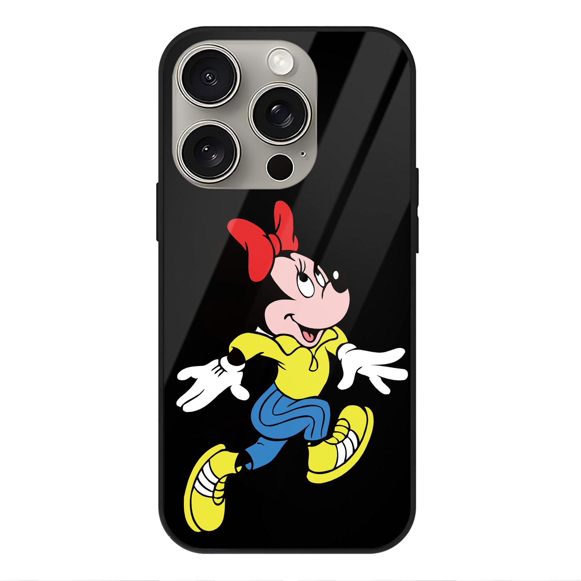 （画像用） ミッキーマウス Mickey Mouse 【iPhone15Pro対応】スマホケース 耐衝撃＆黄変防止 背面ガラス