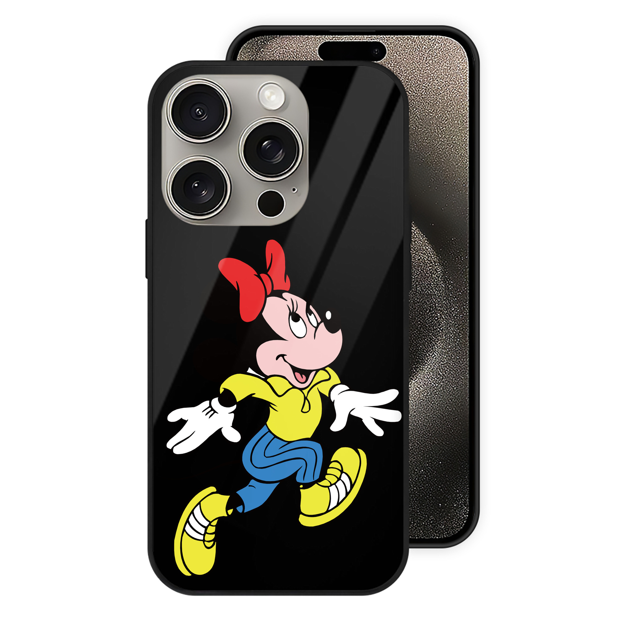 （画像用） ミッキーマウス Mickey Mouse 【iPhone15Pro対応】スマホケース 耐衝撃＆黄変防止 背面ガラス