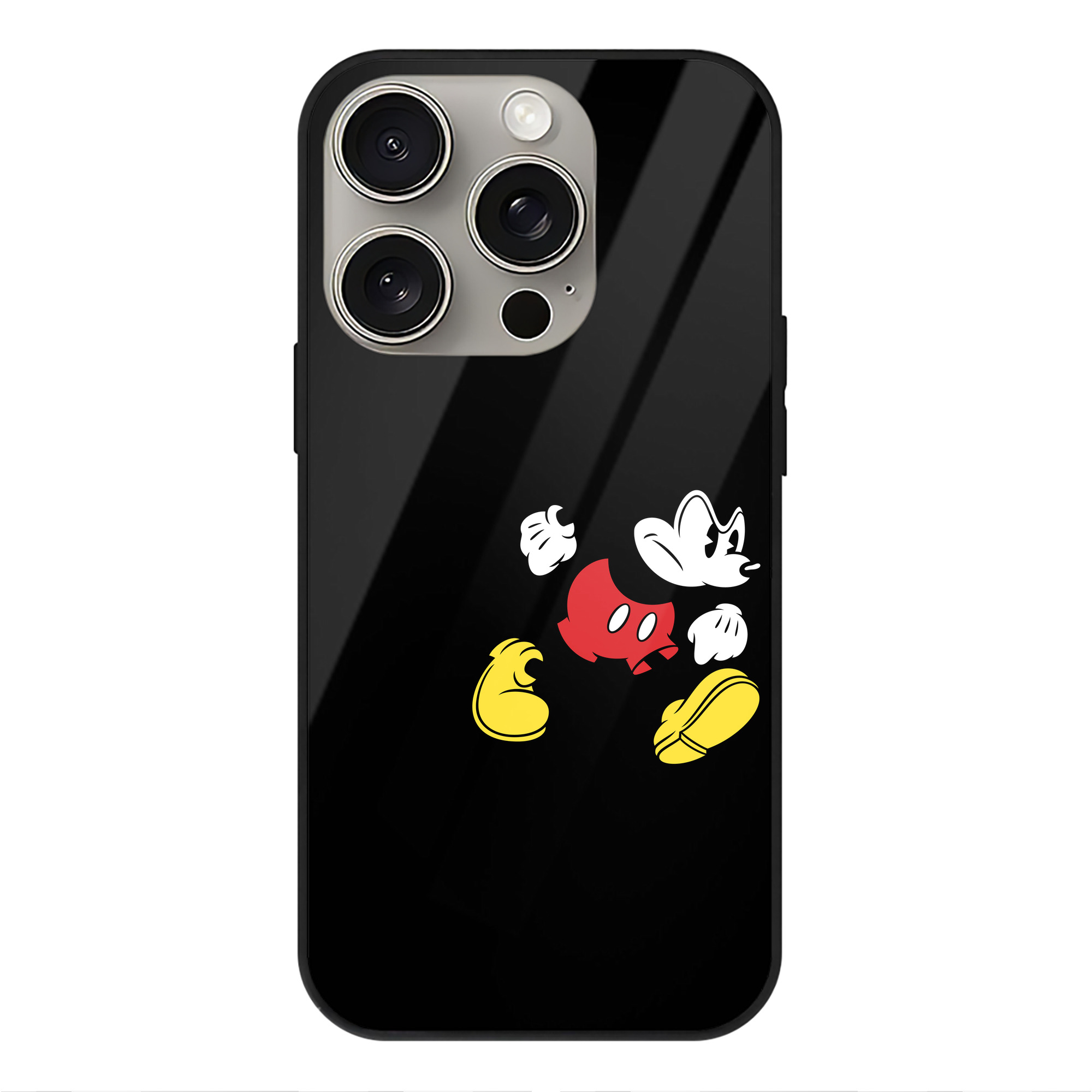（画像用） ミッキーマウス Mickey Mouse 【iPhone15Pro対応】スマホケース 耐衝撃＆黄変防止 背面ガラス
